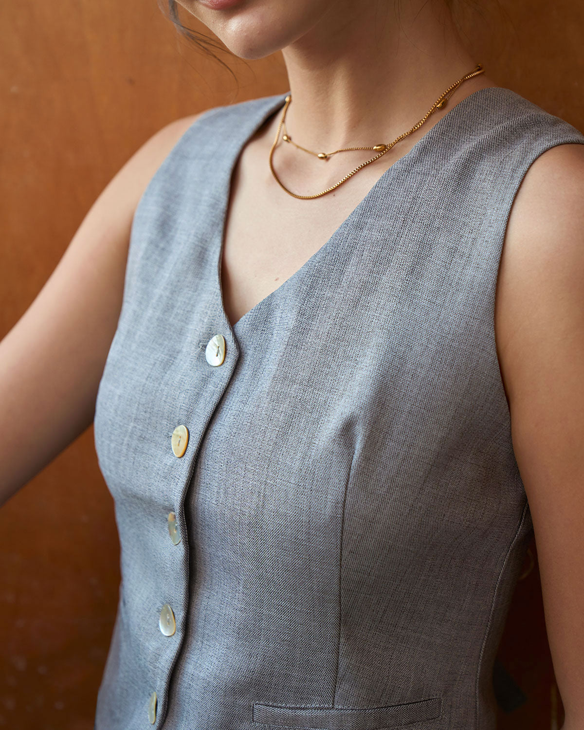 The Grey V-Neck Button Vest Looking For Online