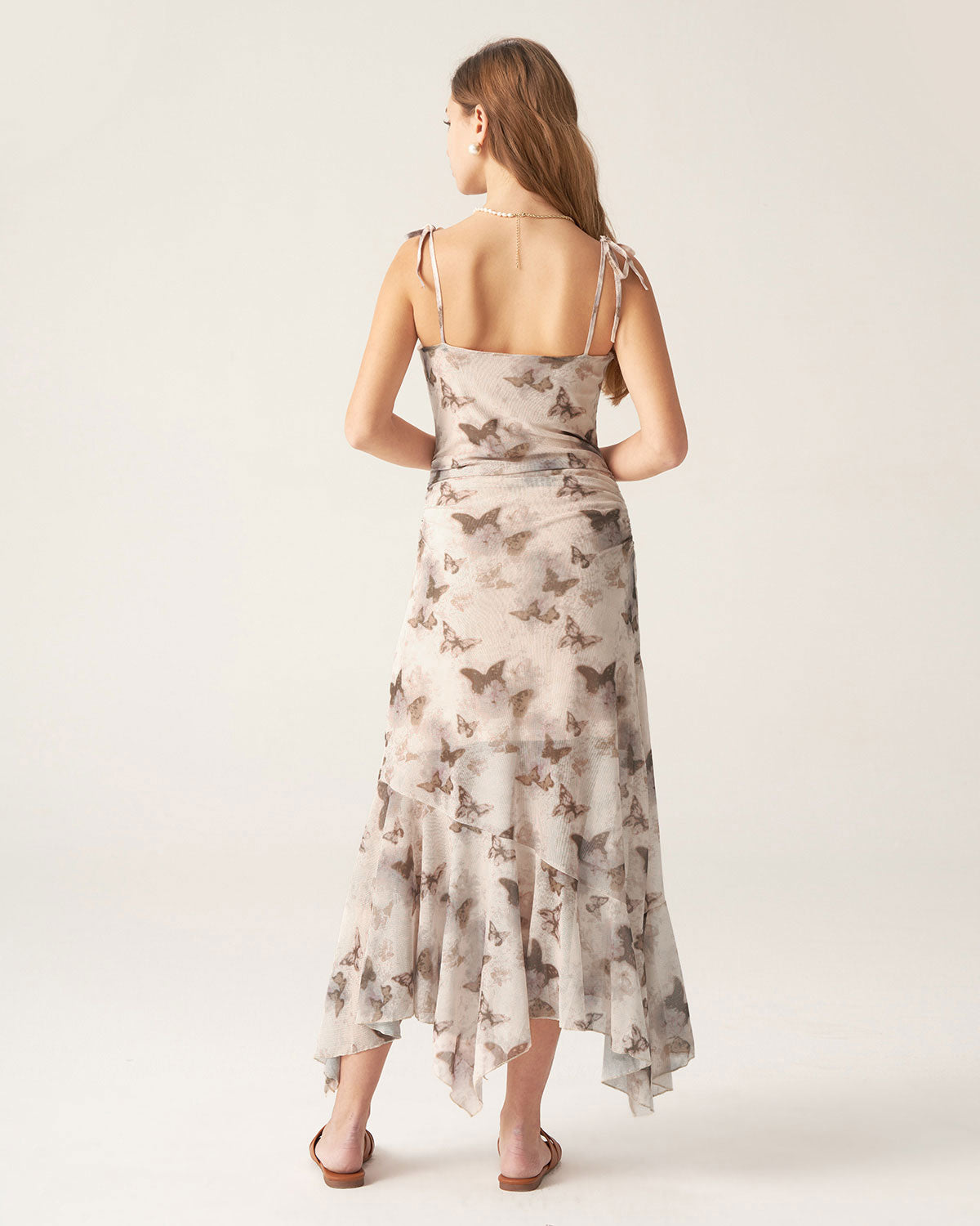 Apricot Floral Cowl Neck Slip Midi Dress Explore Online