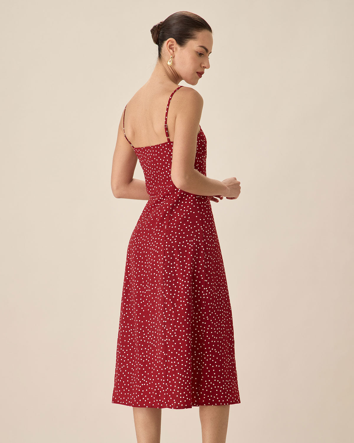 Red Polka Dot Slip Midi Dress Buy Cheap 2025