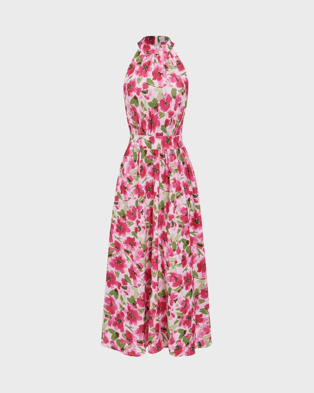 Pink Floral Midi Dress Cheap Sale From China