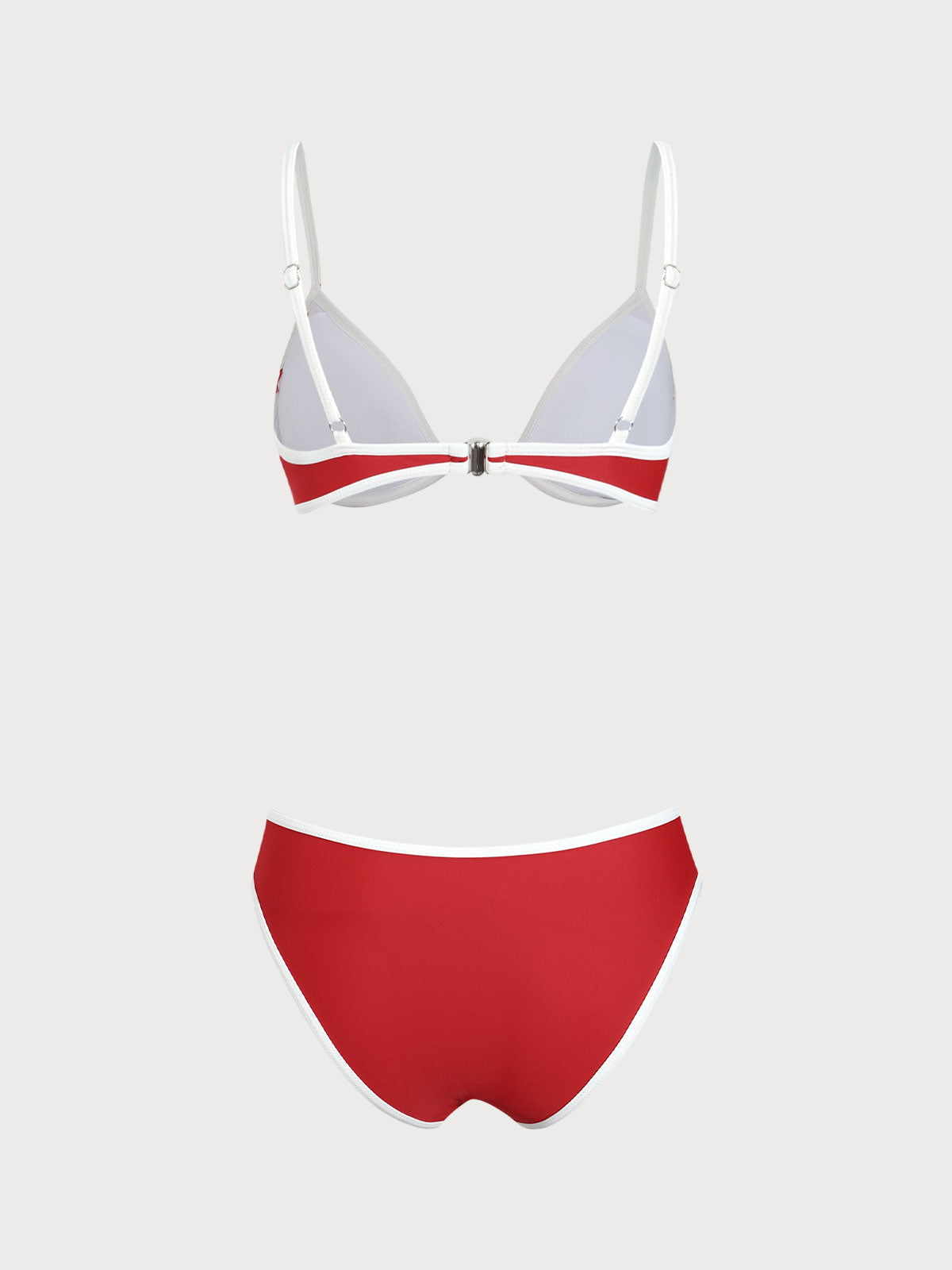 Red Contrast Underwire Bikini Set Free Shipping Best Place