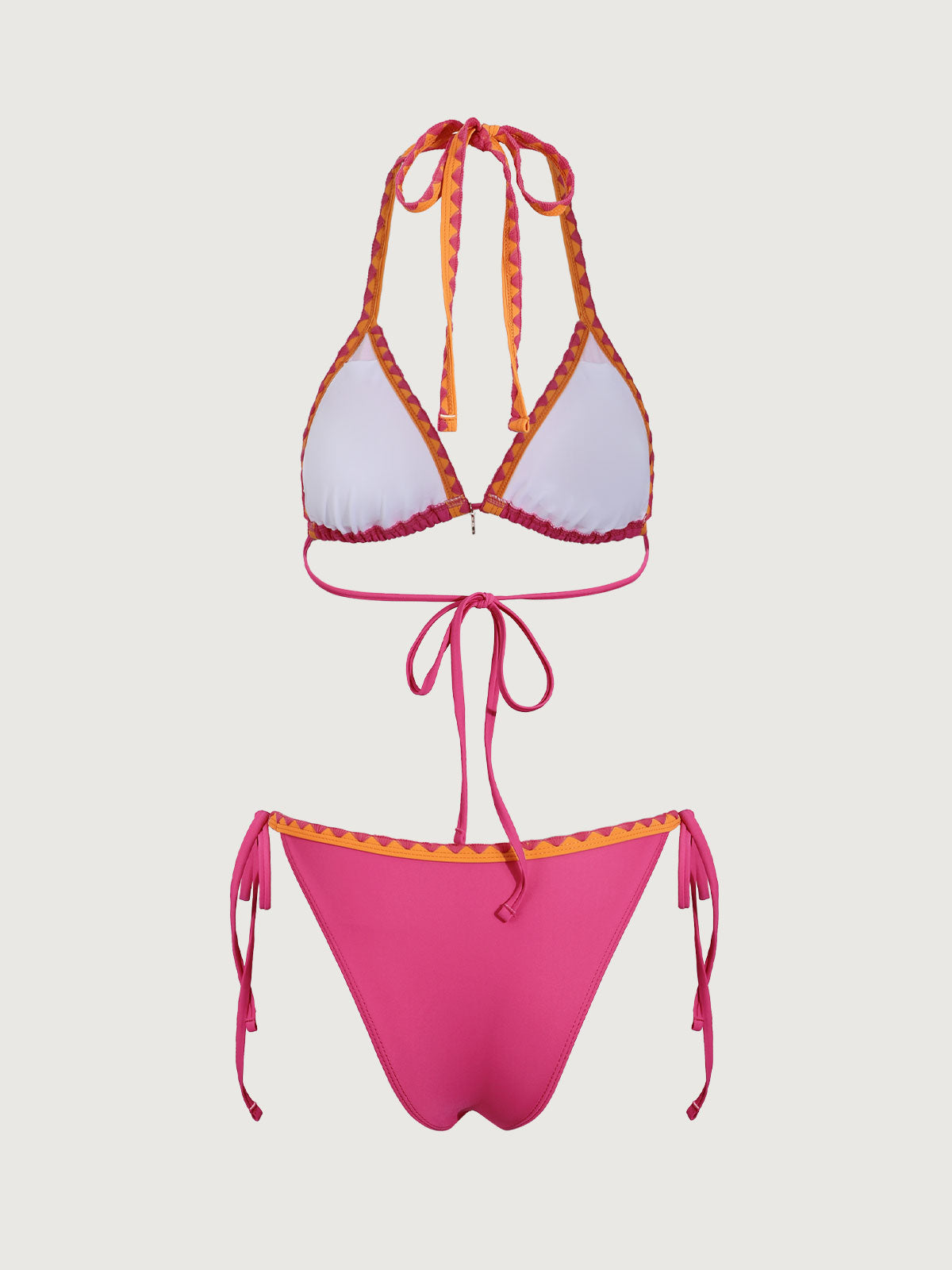 Pink Contrasting Knot Bikini Set Buy Cheap Pay With Paypal