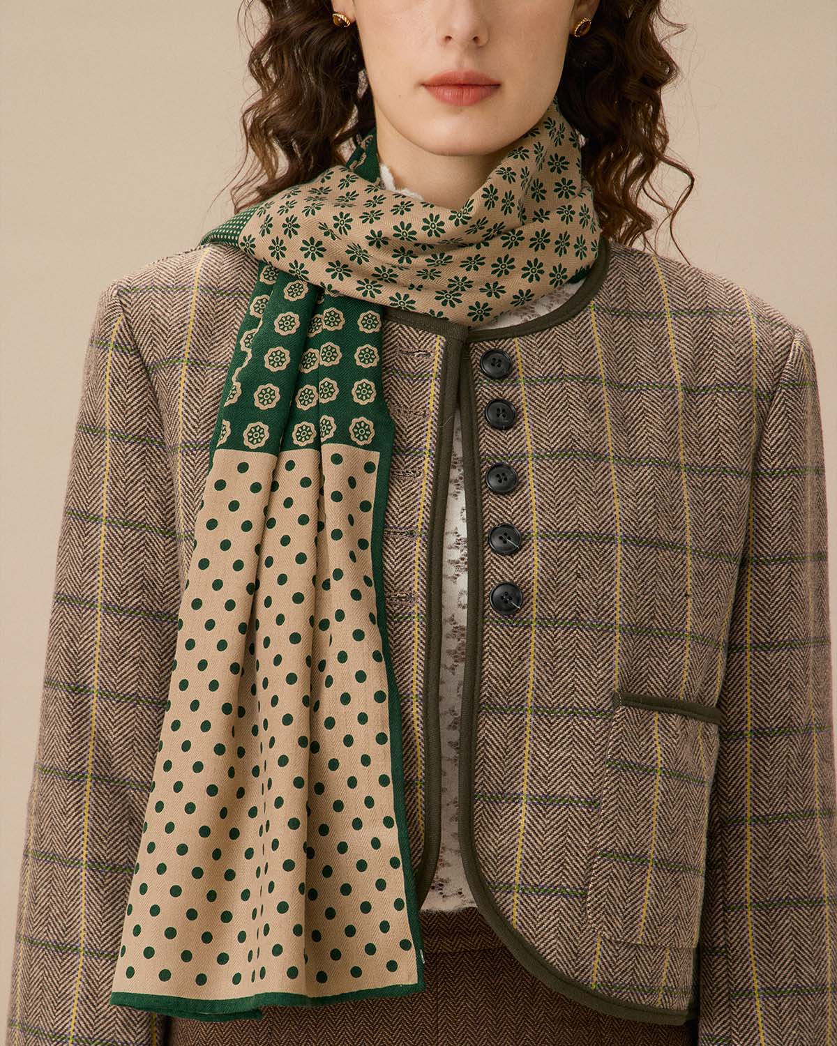 Green Polka Dot Print Scarf Best Place For Sale