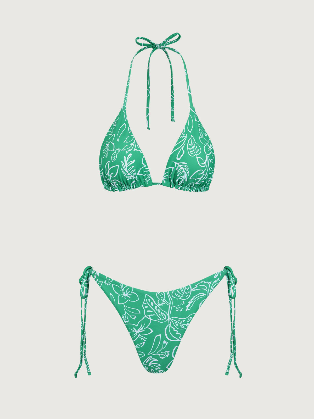 Green Flower Floral Bikini Set Outlet Discount Authentic