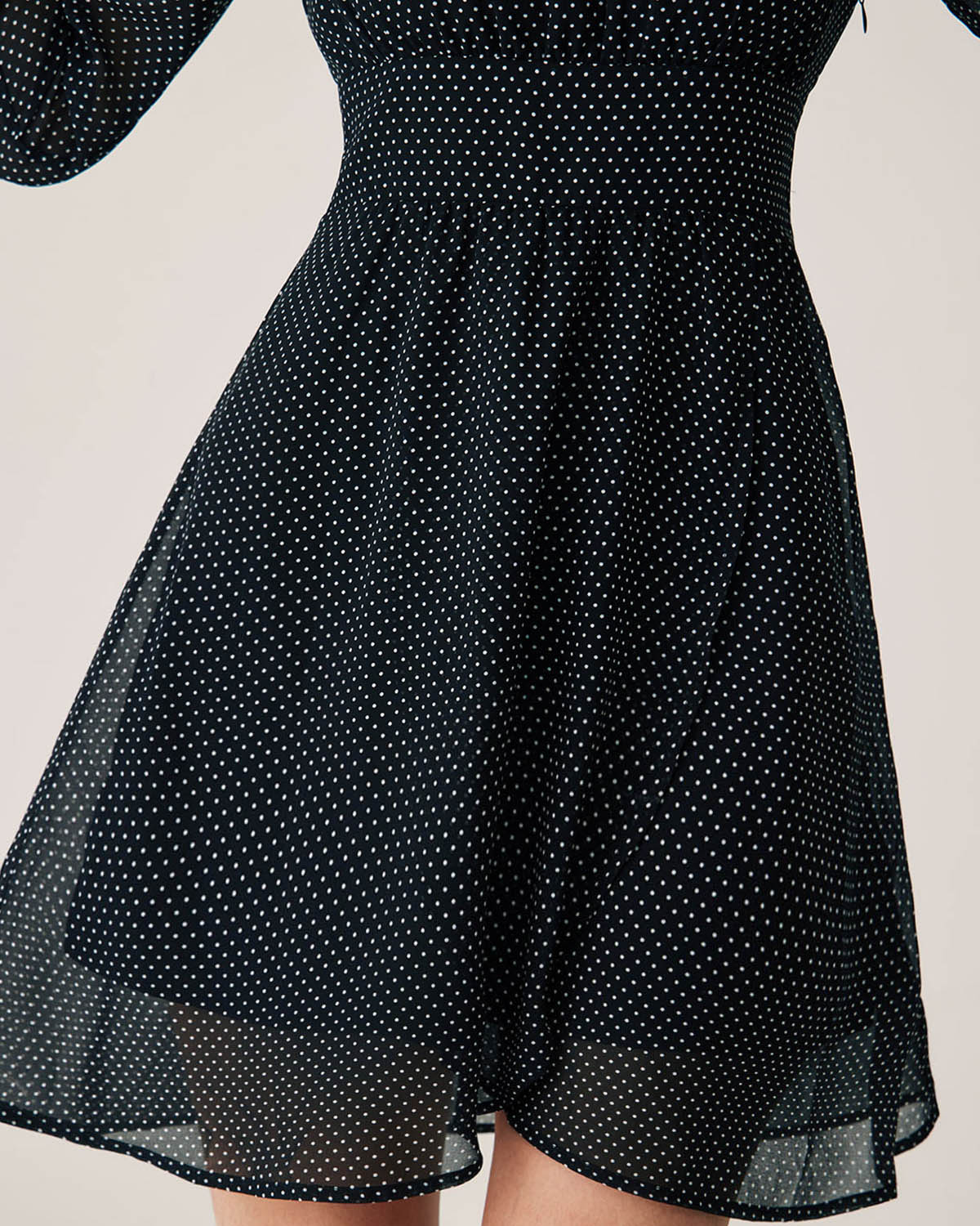 Black Polka Dot Boat Neck Mini Dress Free Shipping Largest Supplier