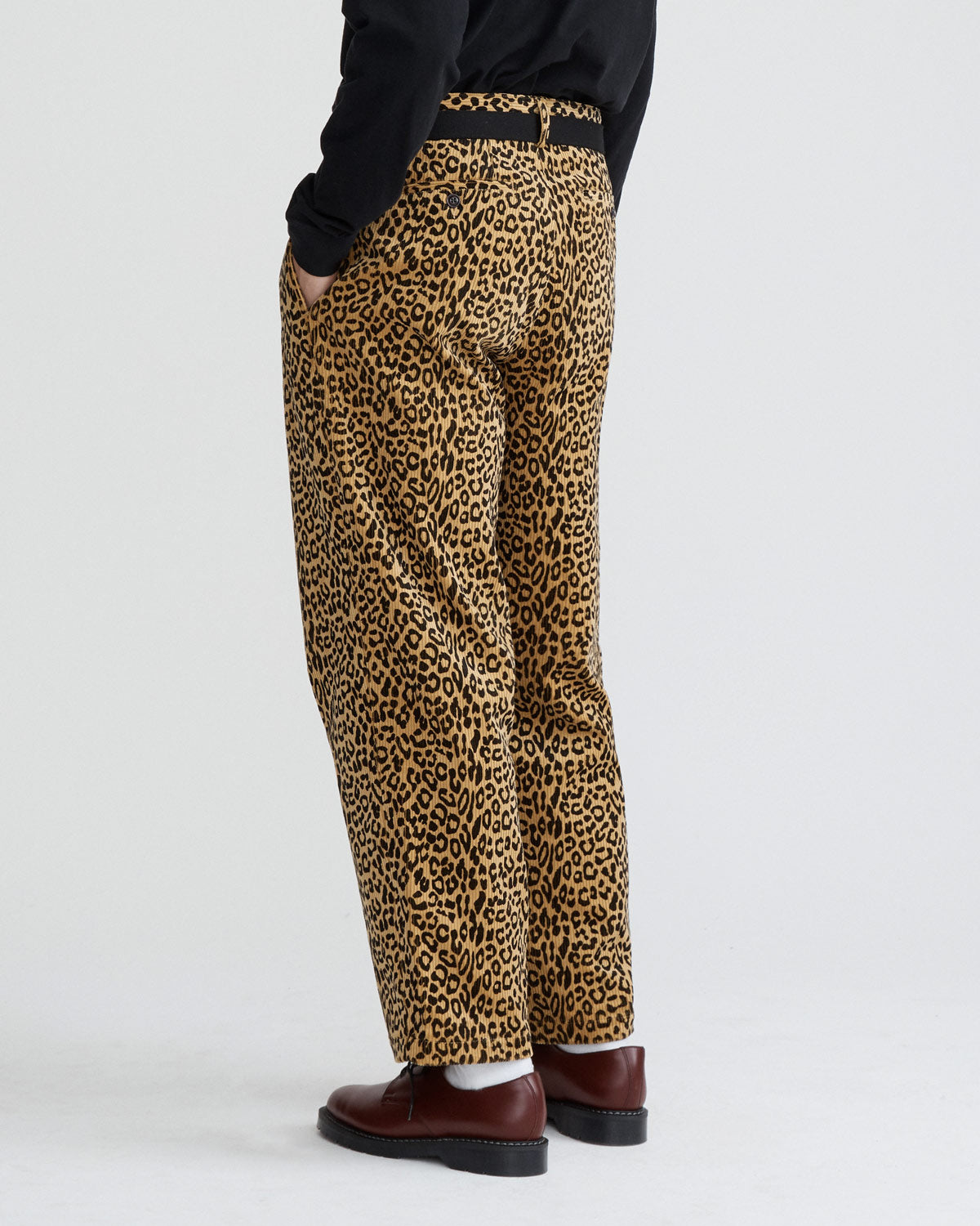 Leopard Double-Pleat Corduroy Trousers Buy Cheap Excellent