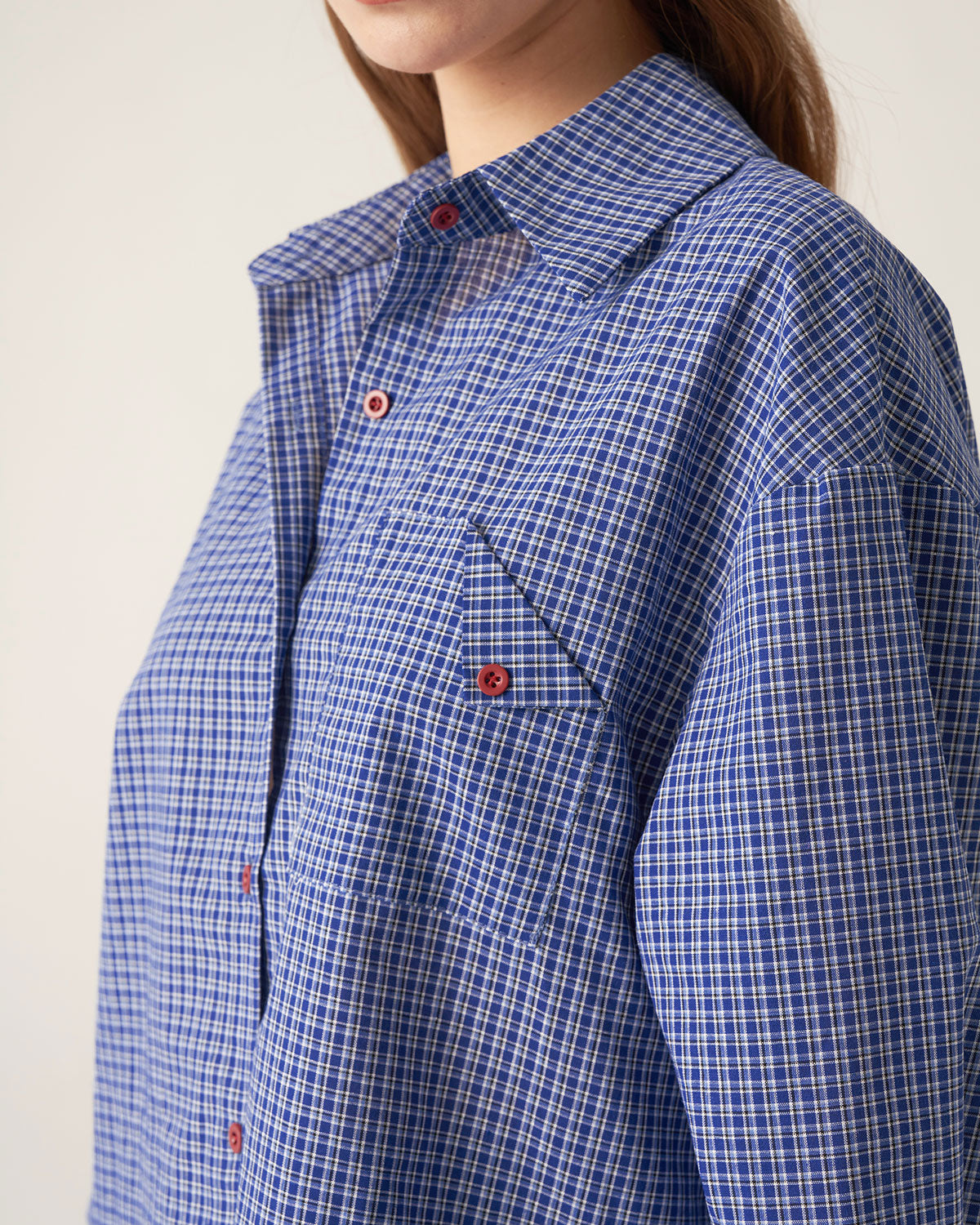 Blue Plaid Pocket Shirt Clearance Best