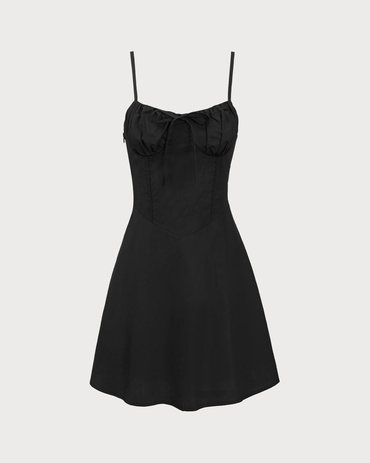 Black Ruched Slip Mini Dress Outlet New Arrival