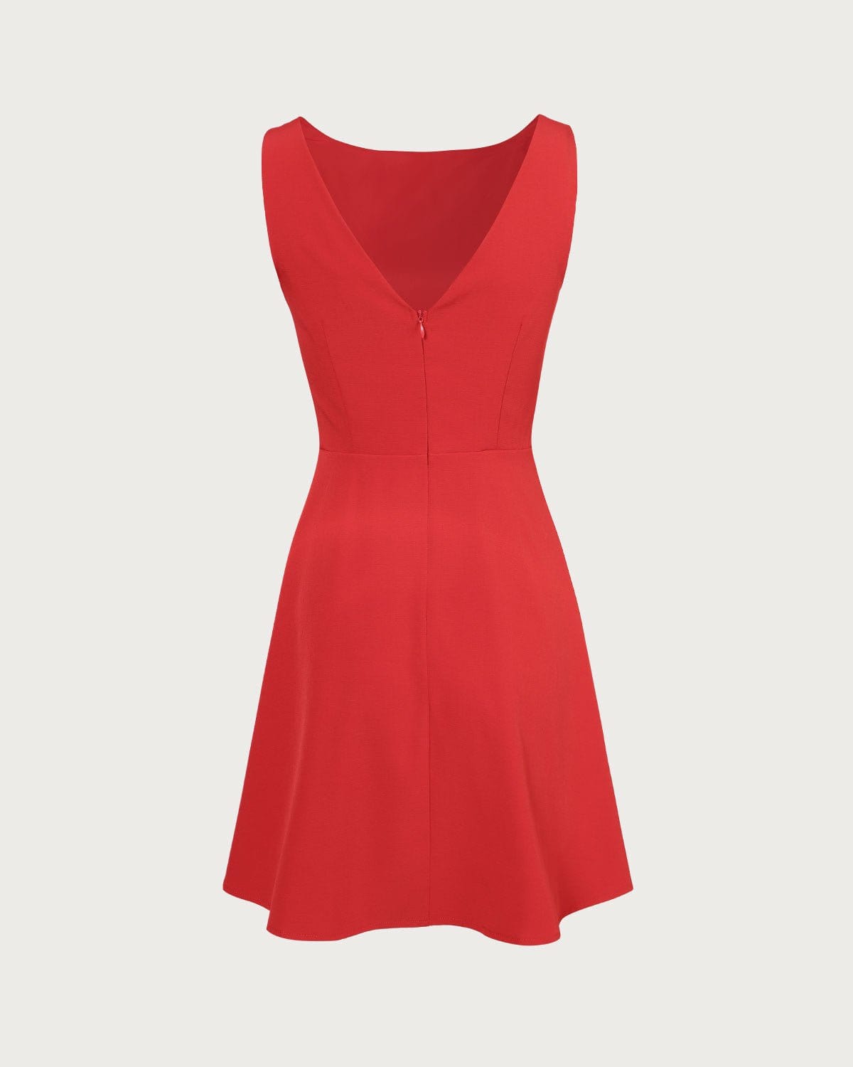 The Red Boat Neck High Waisted Mini Dress Purchase For Sale