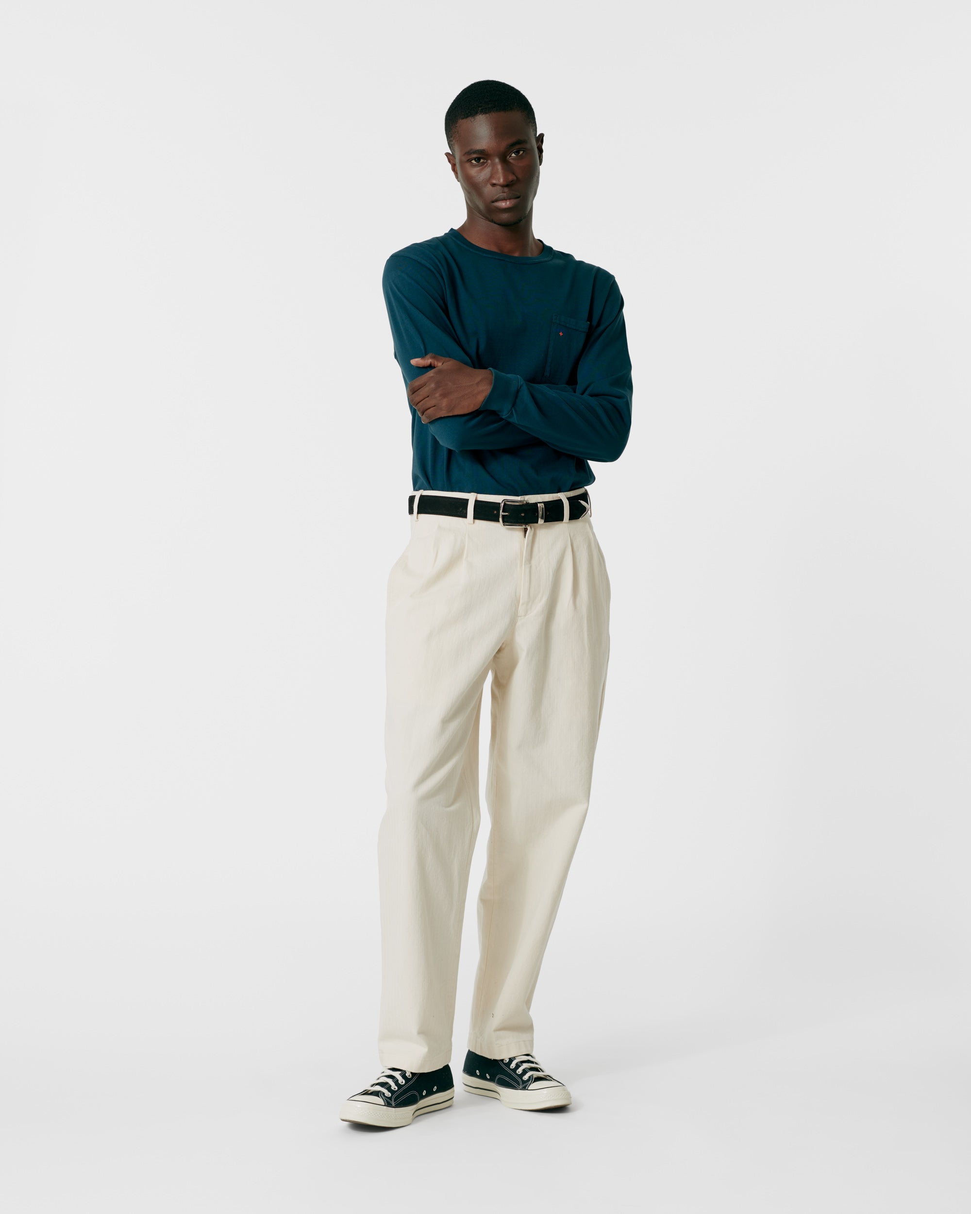 Classic Double-Pleat Herringbone Pant Cheapest For Sale