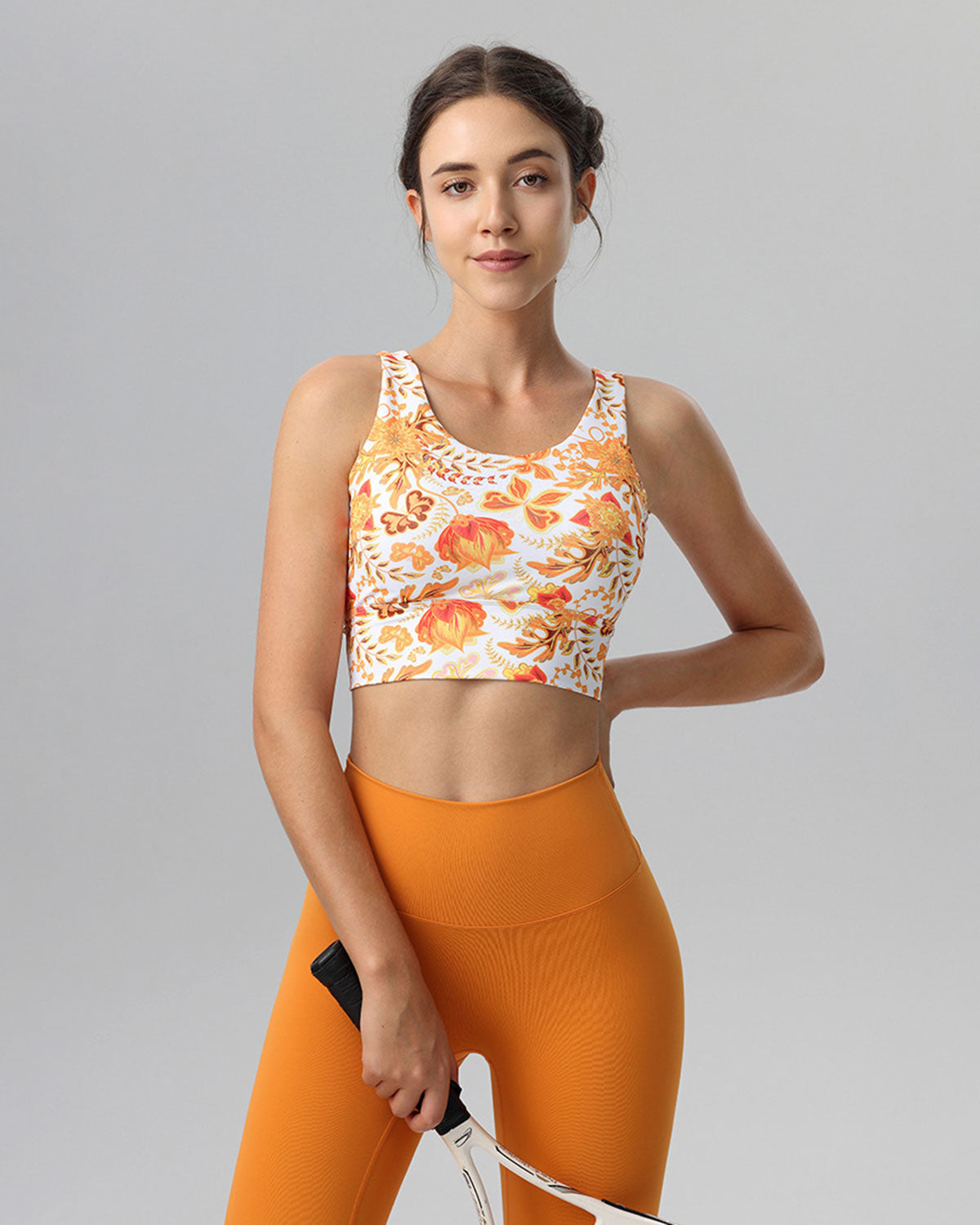 Orange V-shape Tank Top - Light Support Cheap Sale New Arrival