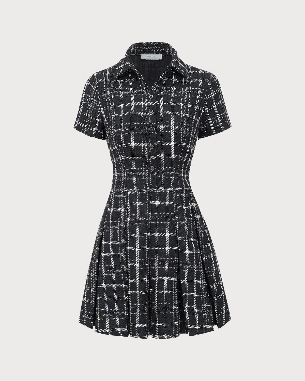 Black Plaid Tweed Mini Dress Looking For For Sale