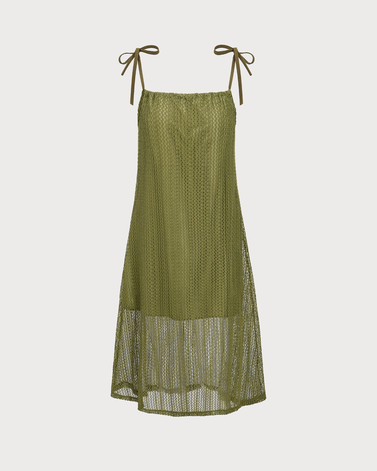 Green Crochet Tie Strap Midi Dress Outlet Countdown Package