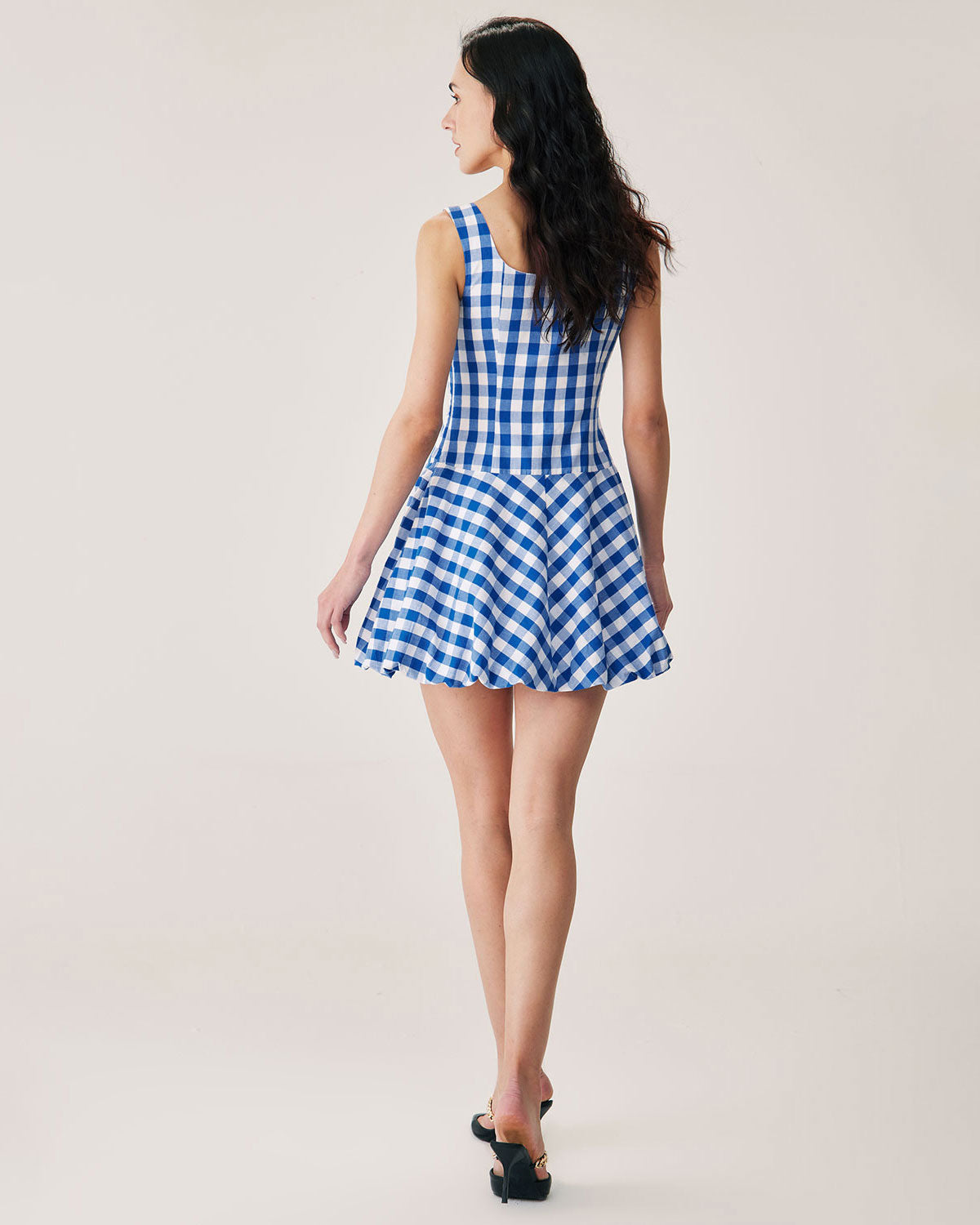 Blue Plaid Slip Mini Dress Discount Online