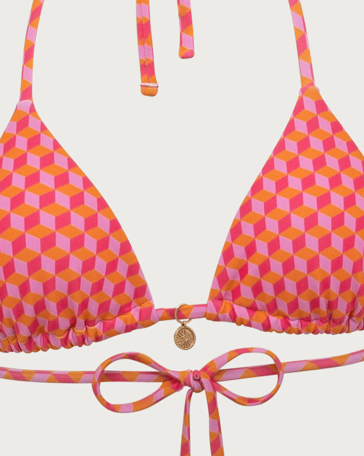 Pink Geometric Print Drawstring Bikini Set Authentic Online