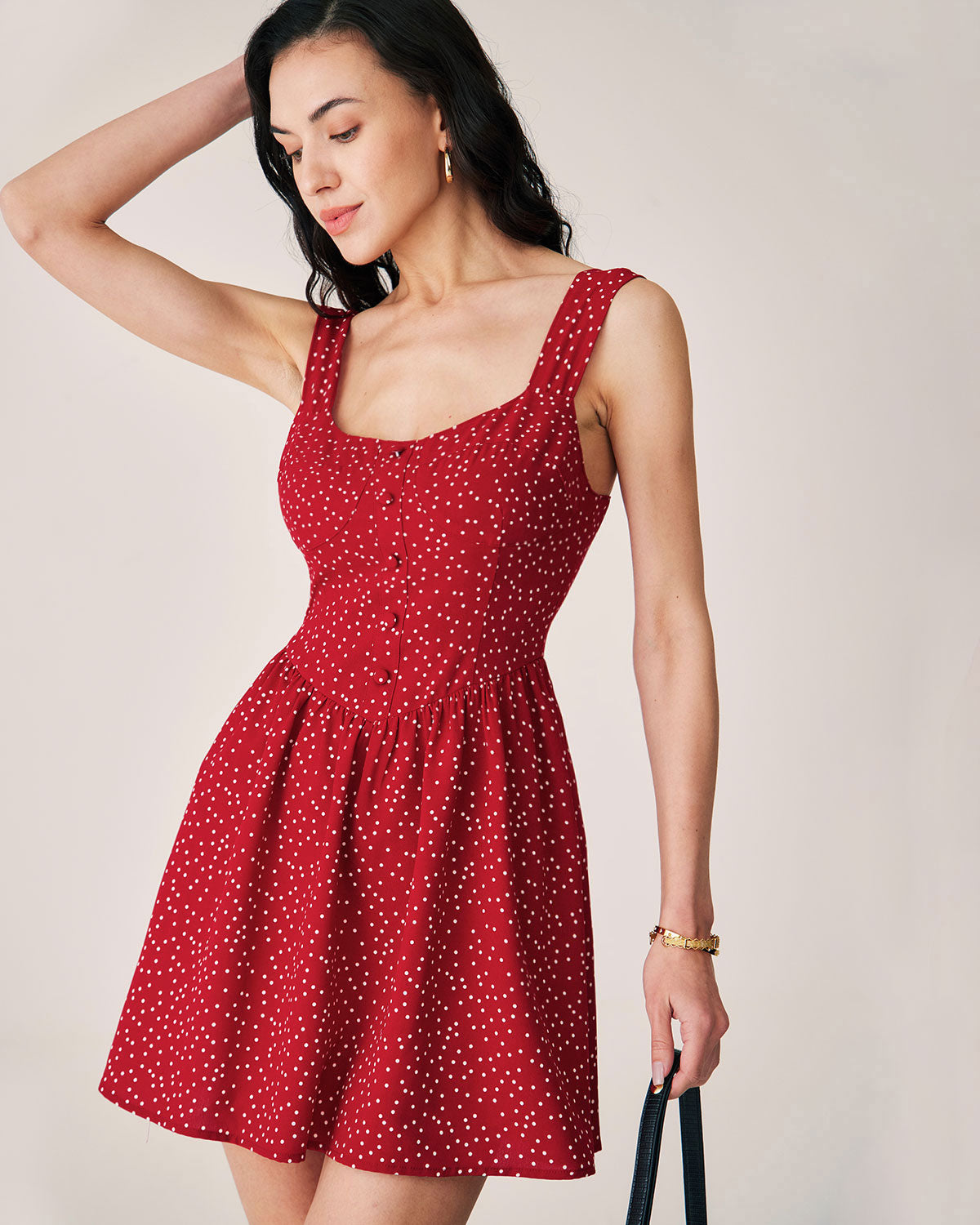 Red Polka Dot Slip Mini Dress Sale Best Pices