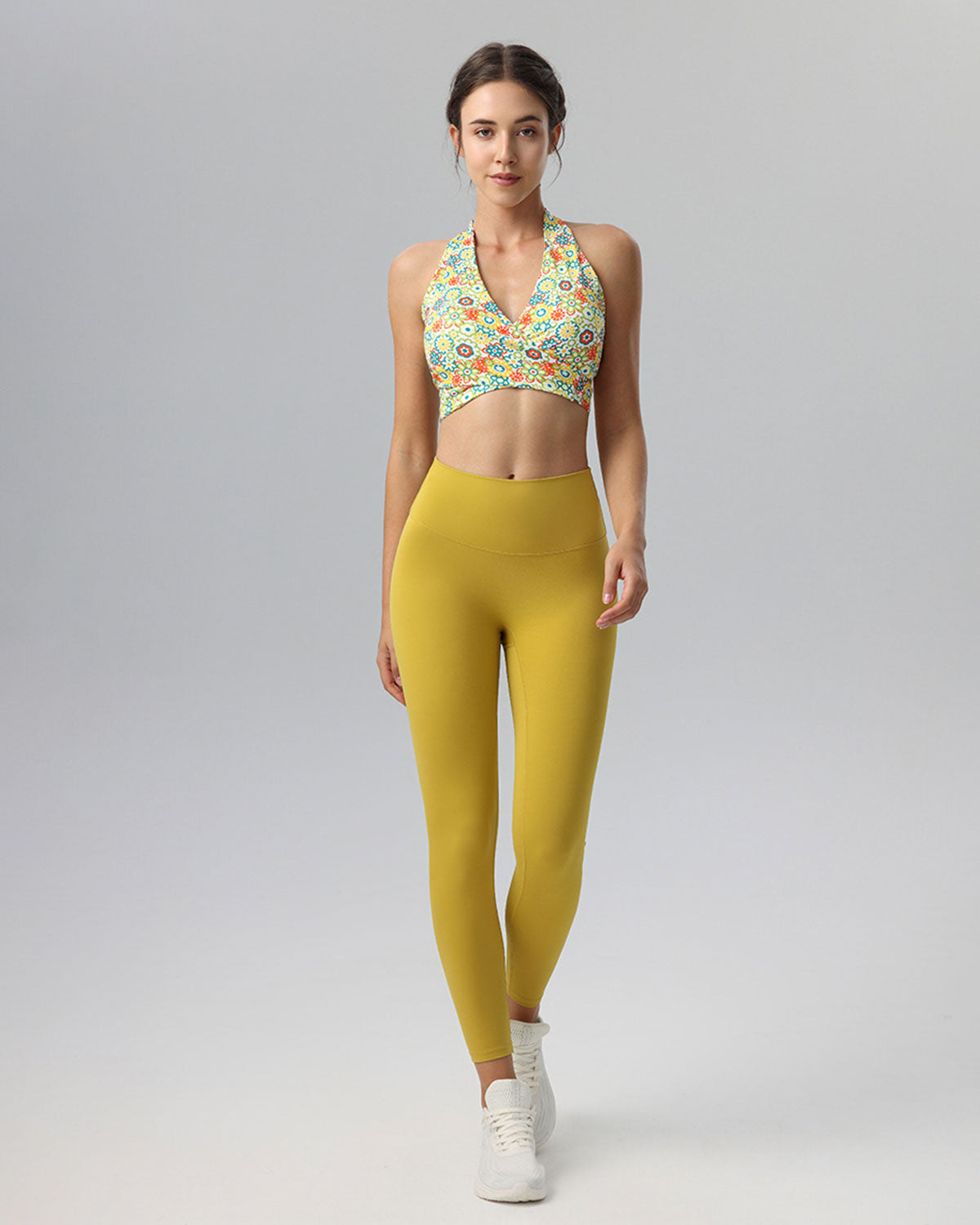 Yellow Floral Backless Tank Top - Light Support Buy Cheap Fashion Style