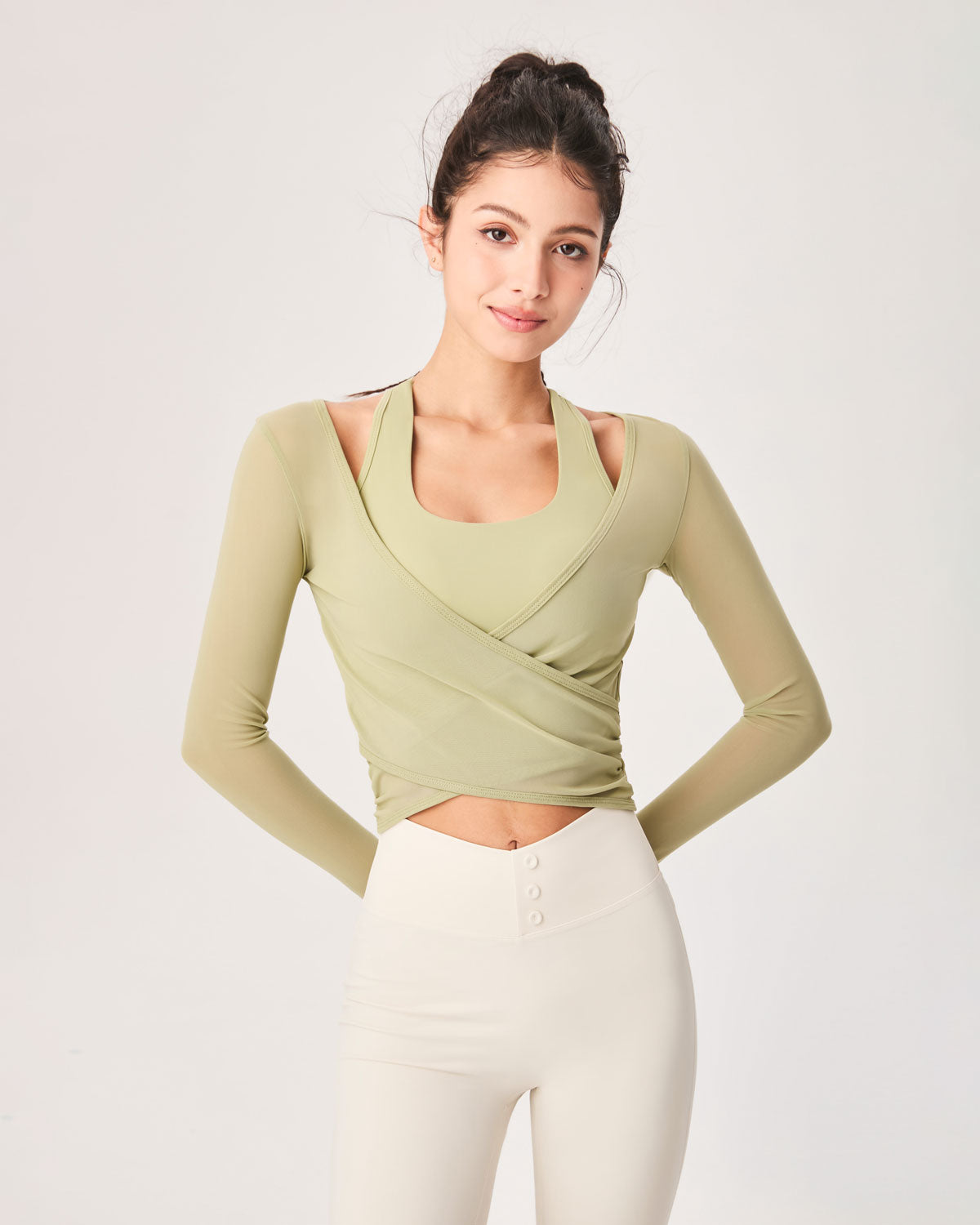 Green Surplice Long Sleeve Cover-up - Light Support Cheap Sale Countdown Package