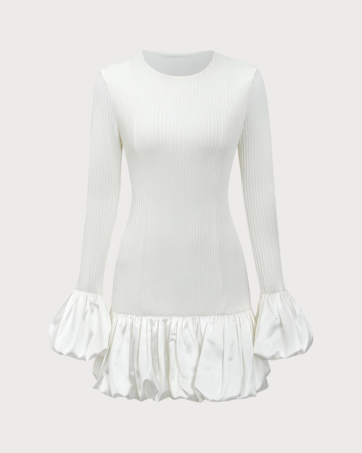 White Splicing Sweater Mini Dress Clearance Cheap Online