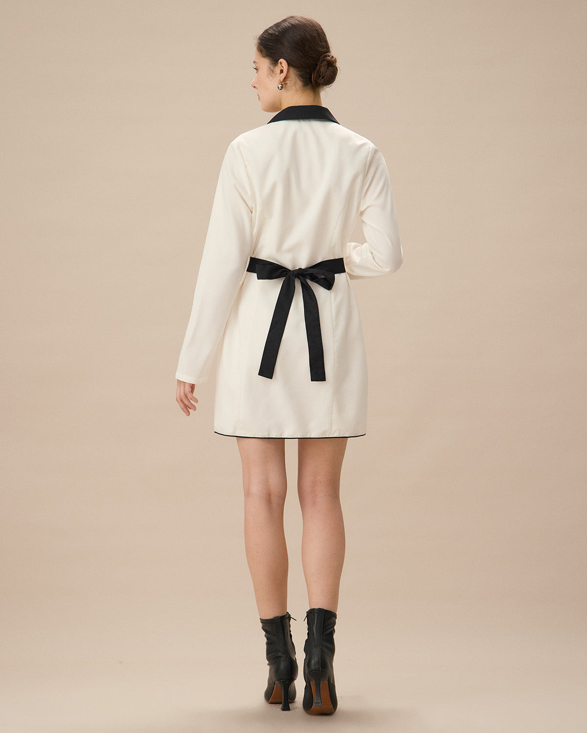 White Contrasting Button-Up Mini Dress Limited Edition Cheap Pice