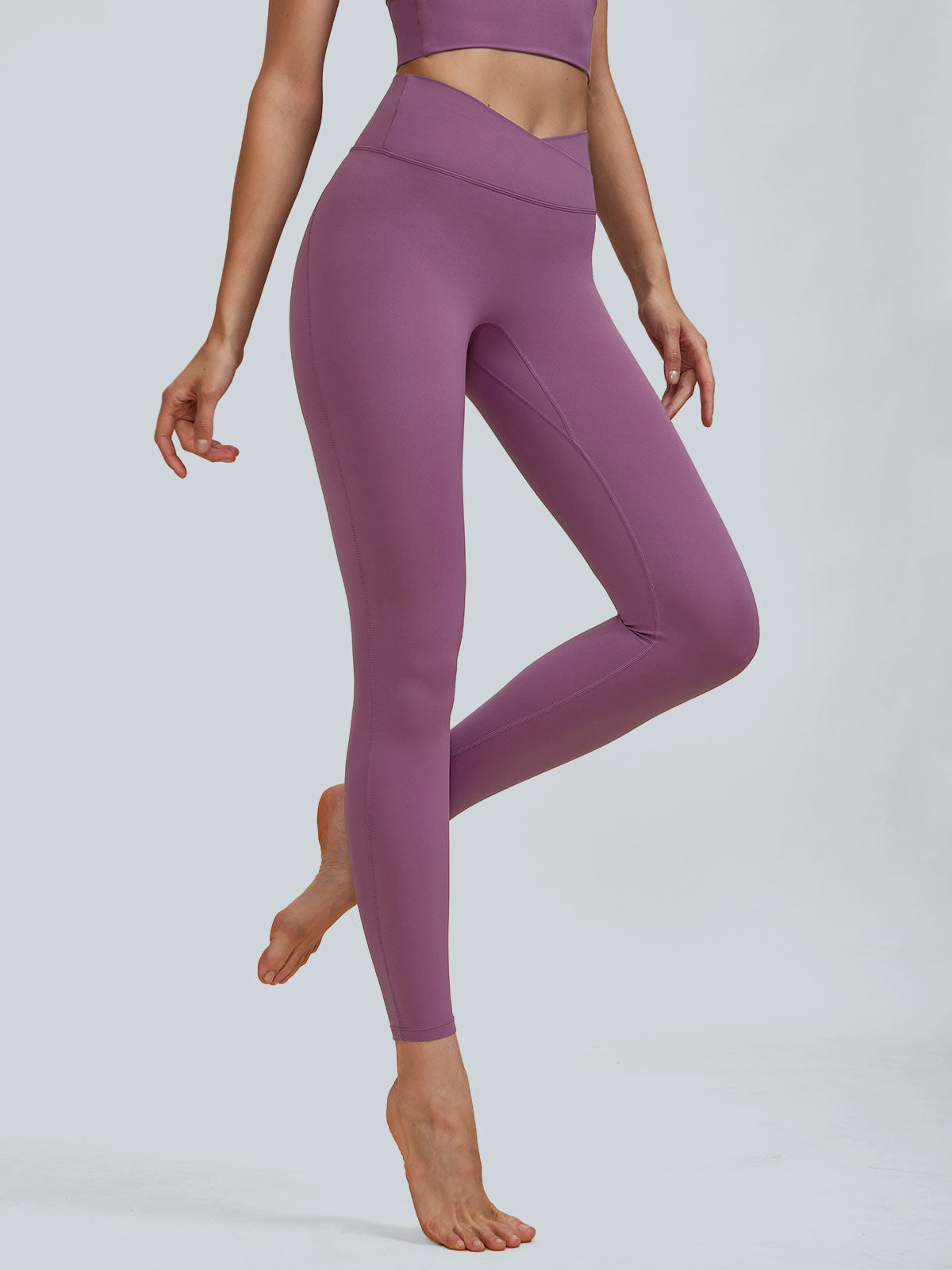 Purple High Waisted Leggings Largest Supplier For Sale