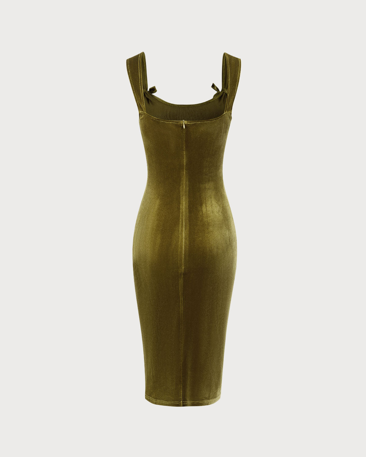 Green Velvet Bodycon Midi Dress Big Sale