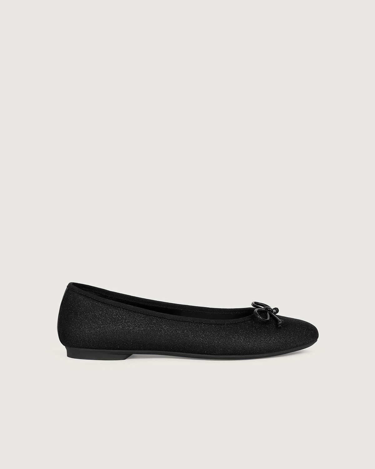 Enfiis Black Glitter Ballet Flats. Clearance Affordable