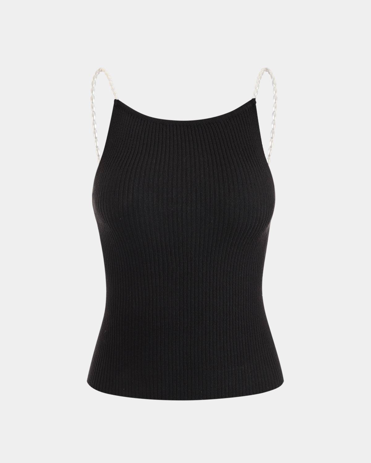 The Beaded Strap Ribbed Cami Top Quality Original