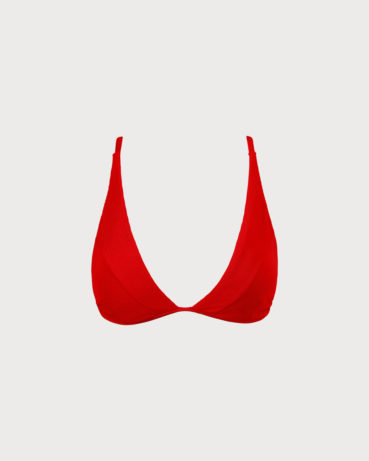 The Red Ribbed Cross Back Bikini Top Cheap For Cheap