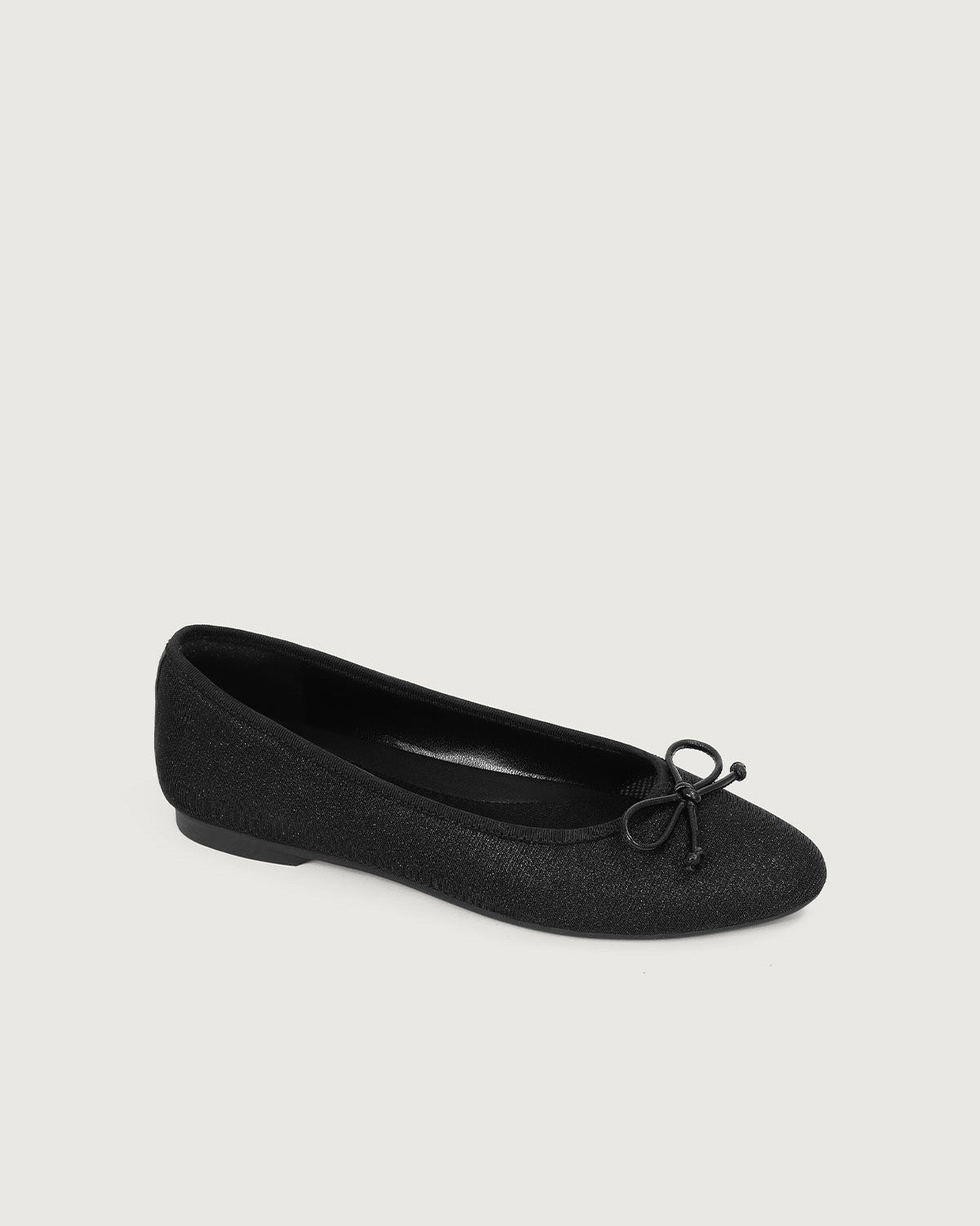 Enfiis Black Glitter Ballet Flats. Clearance Affordable