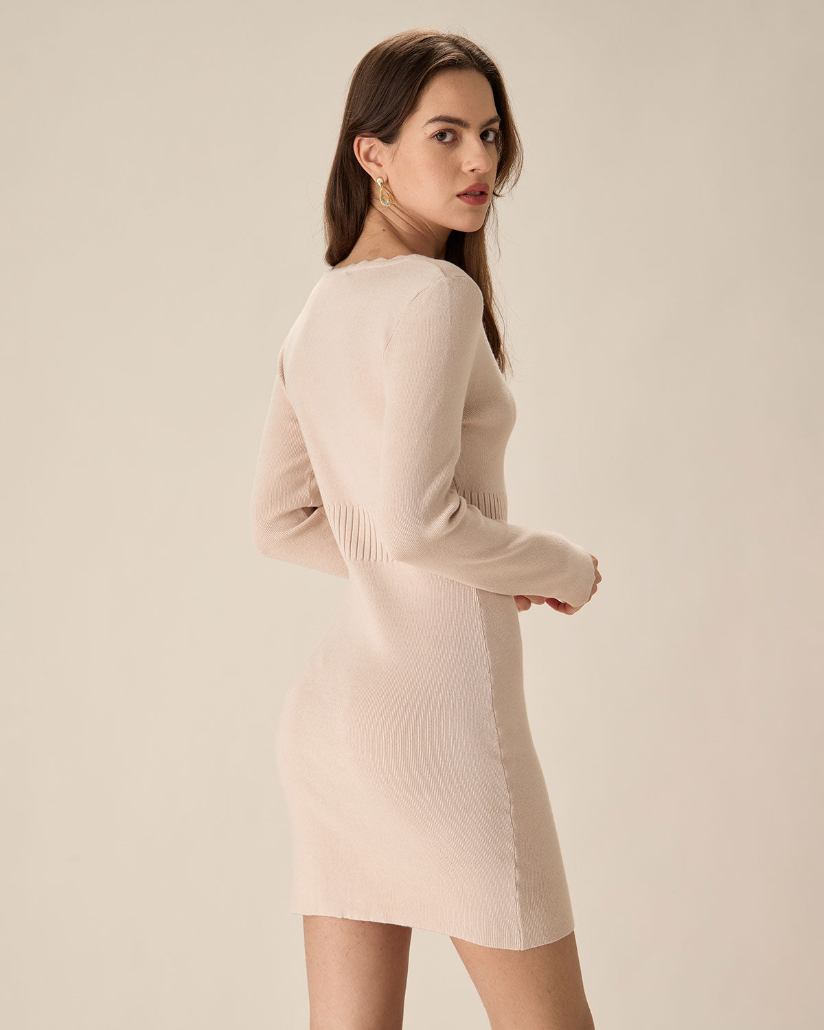 Apricot V-Neck Bodycon Sweater Dress Release Dates