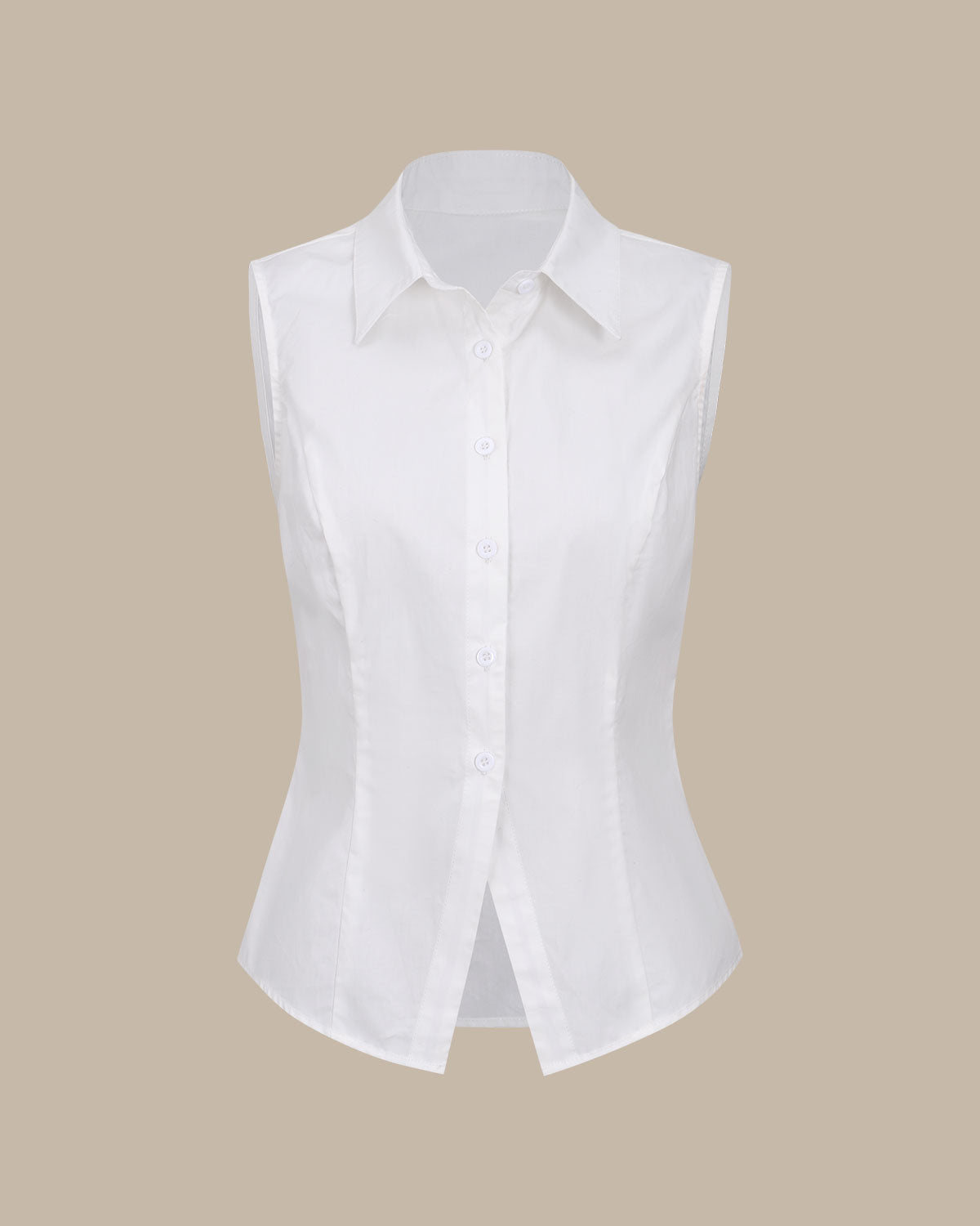 White Collared Single Breasted Vest Sale 2025 New