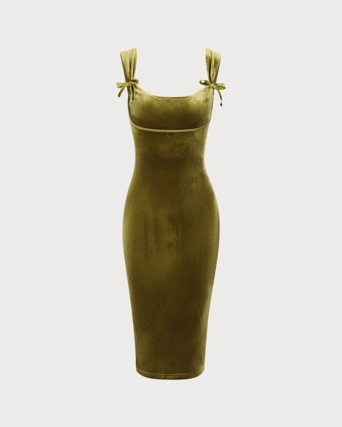 Green Velvet Bodycon Midi Dress Big Sale