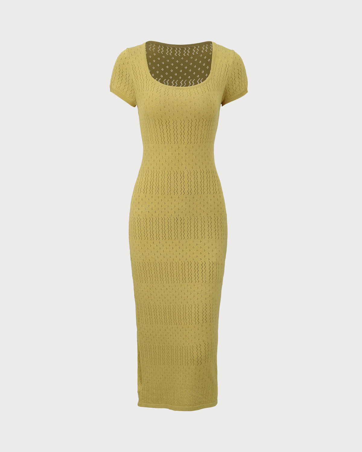 Green Square Neck Bodycon Midi Dress Sale Best Sale