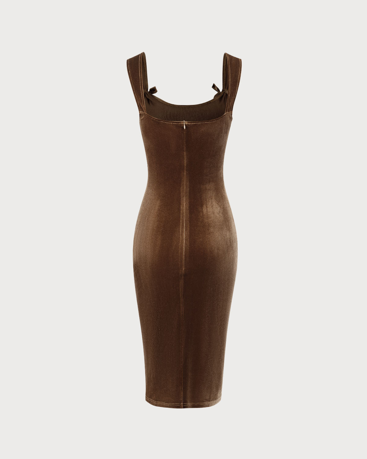 Brown Velvet Bodycon Midi Dress Get Authentic Cheap Pice