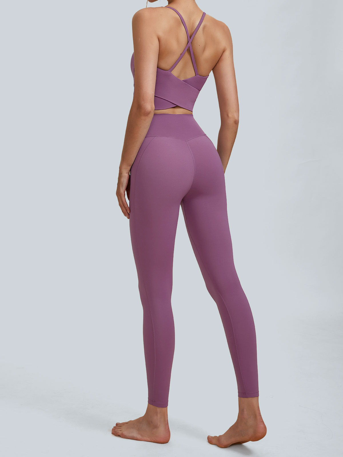 Purple High Waisted Leggings Largest Supplier For Sale