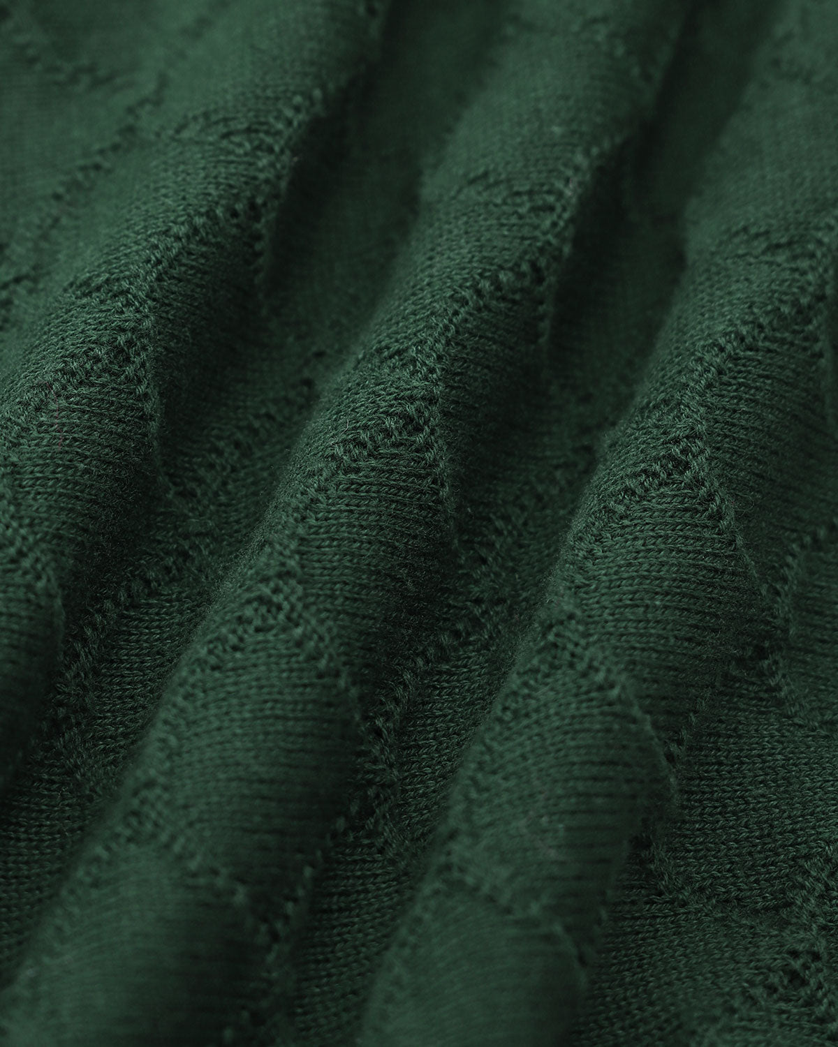 The Dark Green Lapel Ribbed Textured Knit Top Discount For Sale