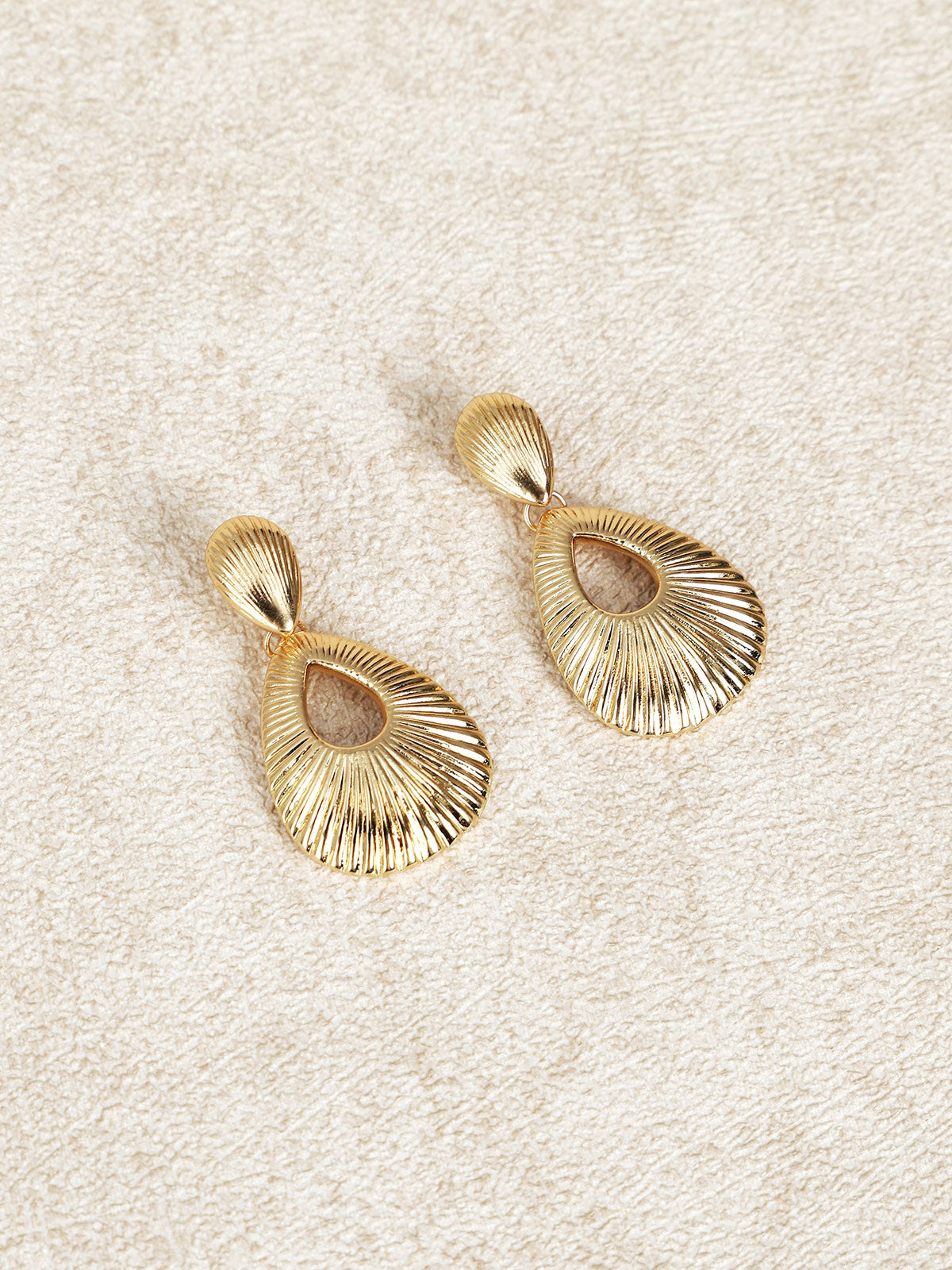 Gold Water Drops Cutout Earrings 100% Authentic Sale Online