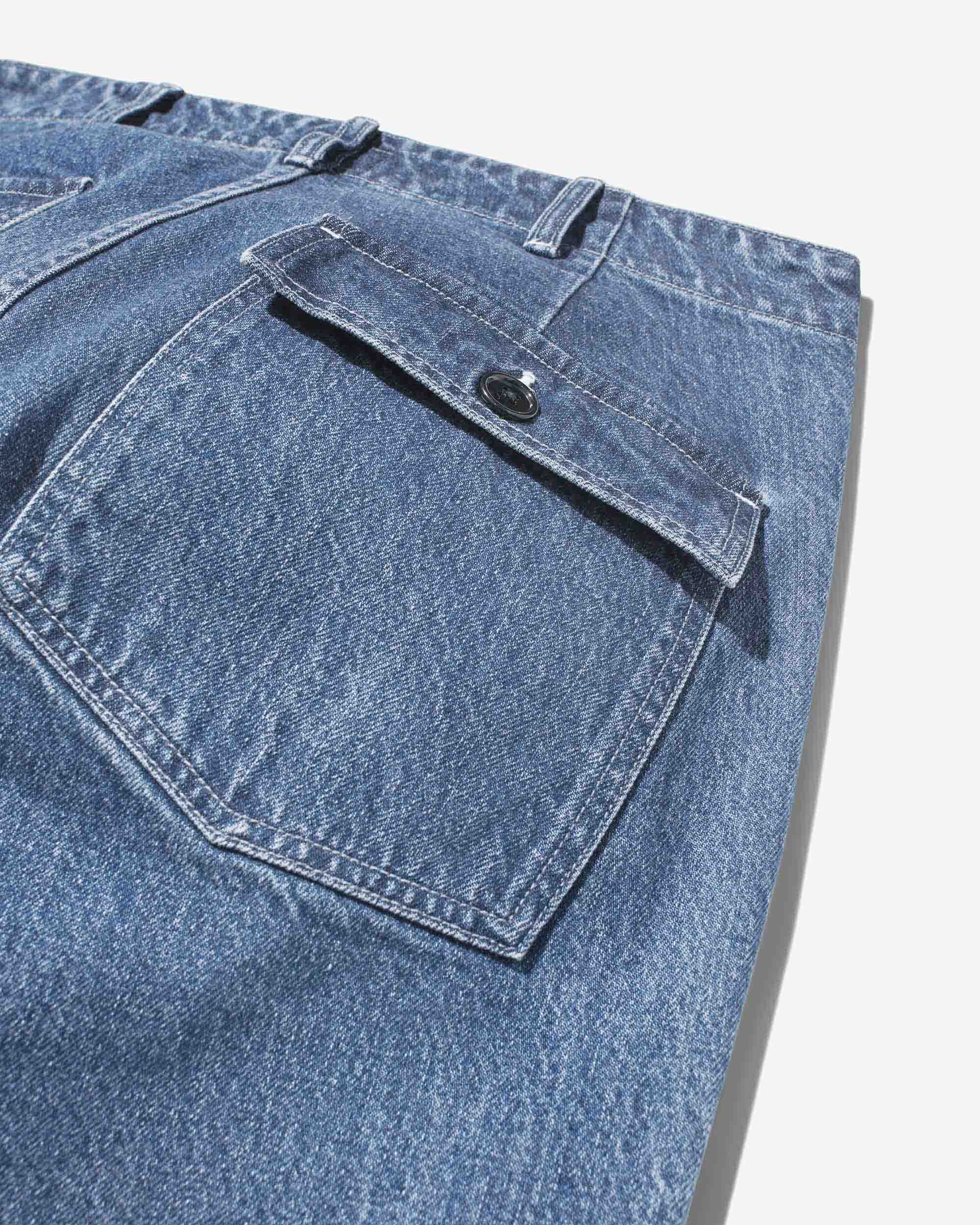 Denim Pleated Fatigue Pants For Nice