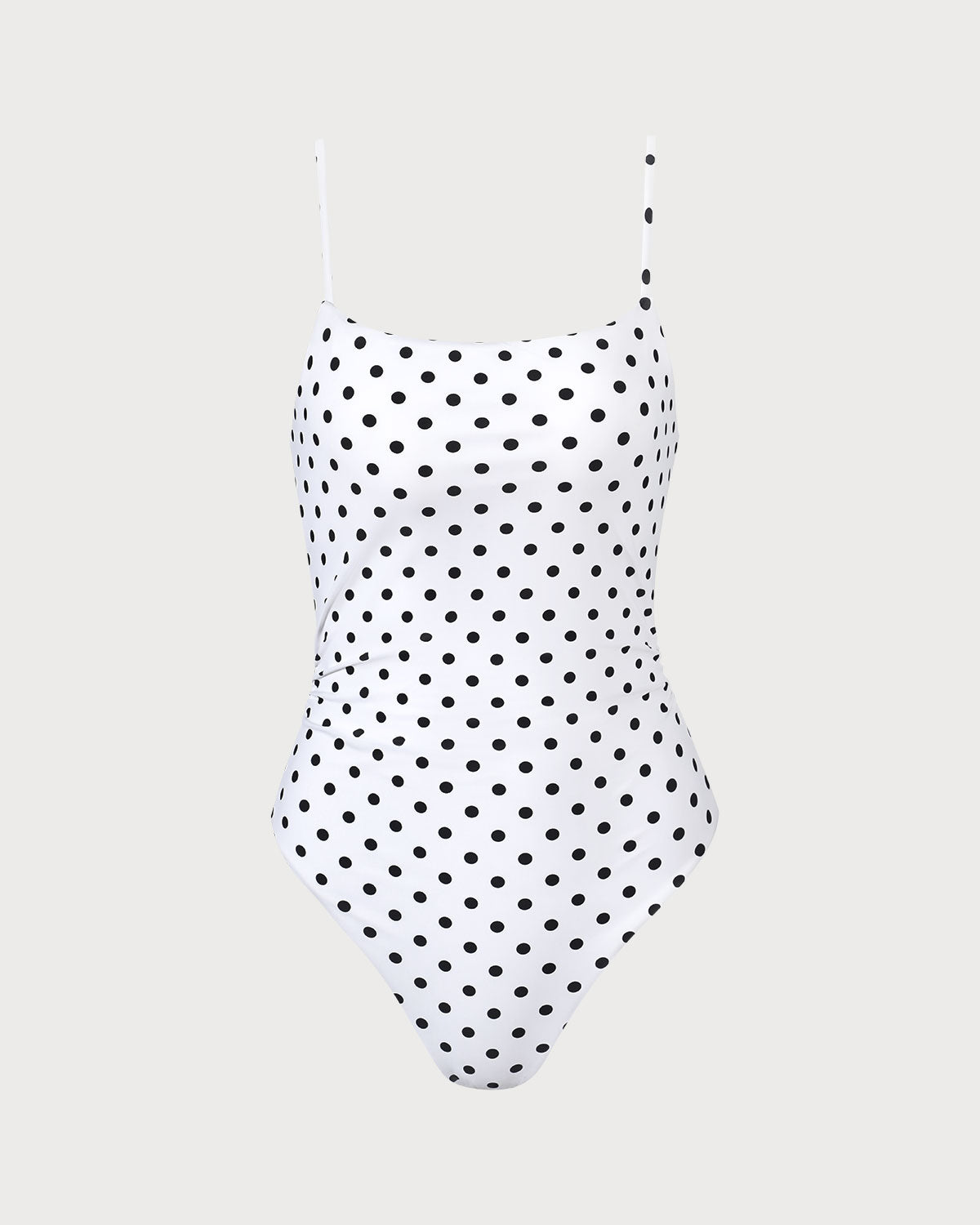 The White Polka Dot Backless One-Piece Swimsuit Pictures Online