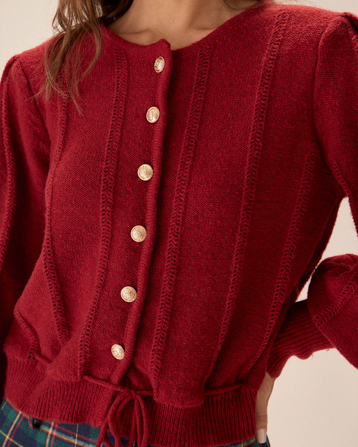 Red Lantern Sleeve Single-Breasted Cardigan Geniue Stockist For Sale