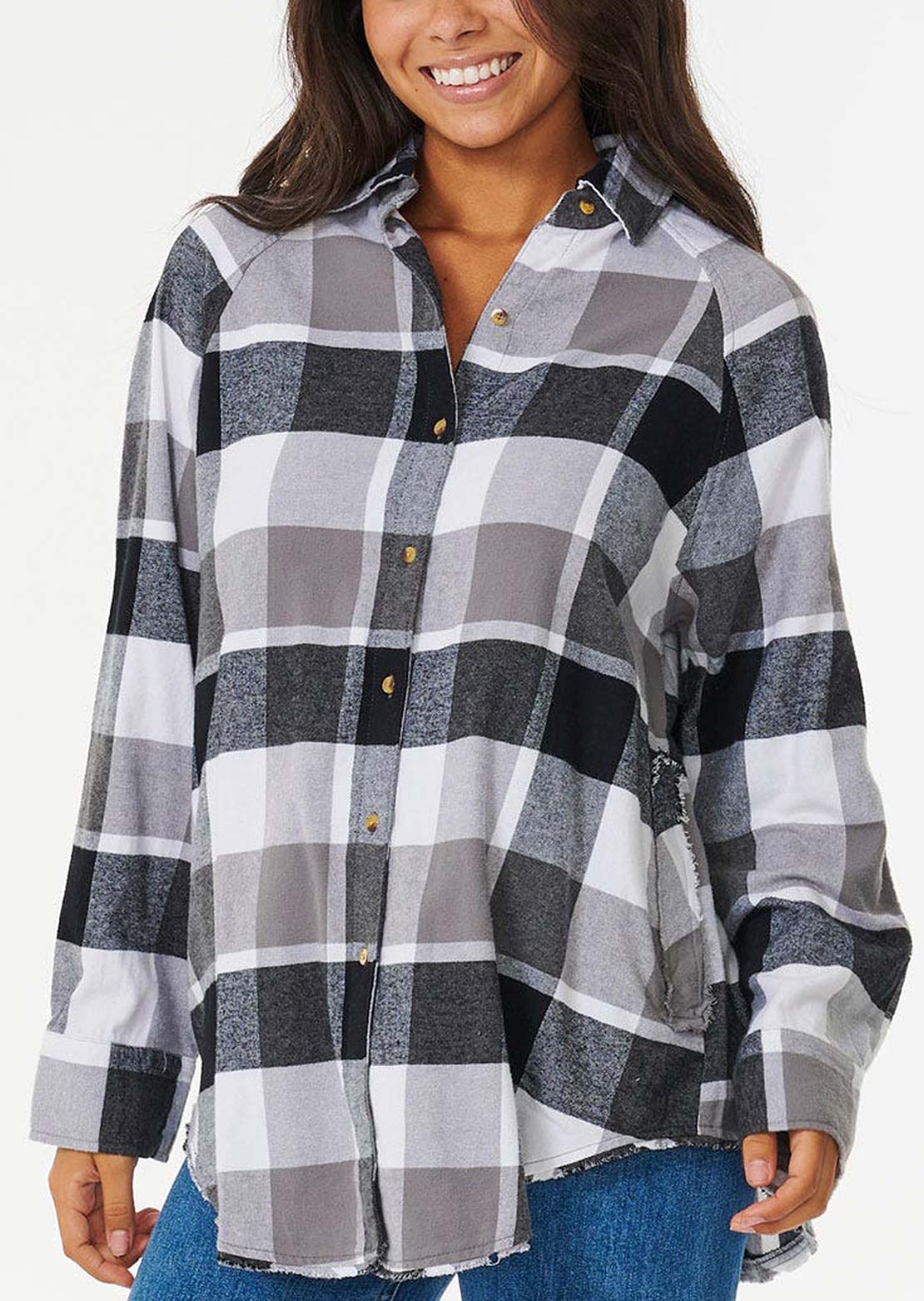 Rip Curl Women's Pacific Dreams Cotton Flannel Button Up Shirt