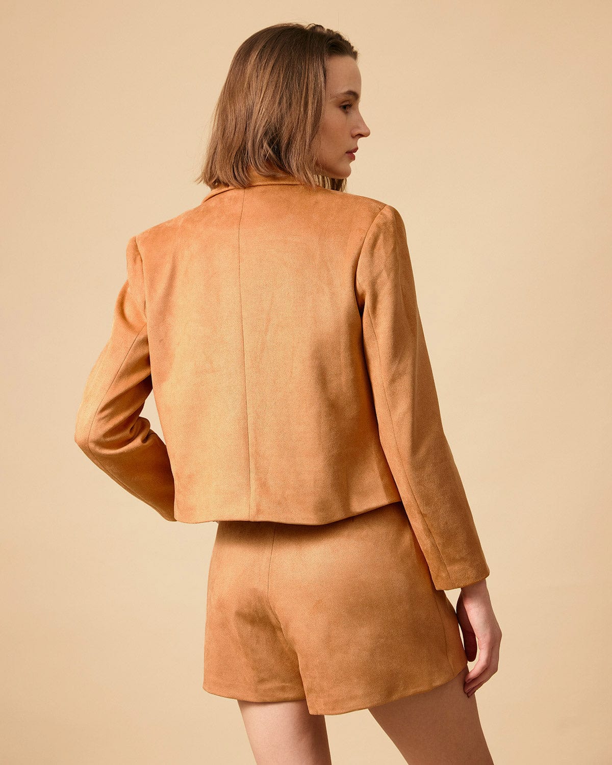 The Collared Buttons Suede Blazer Sale Pre Order