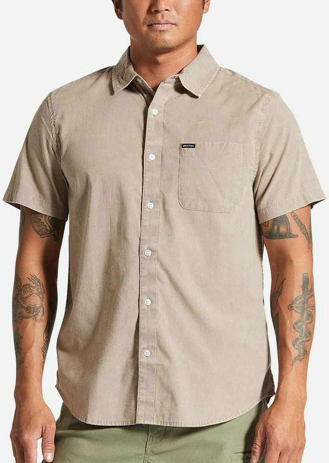 Brixton Men's Charter Sol Wash Woven Button Up Shirt