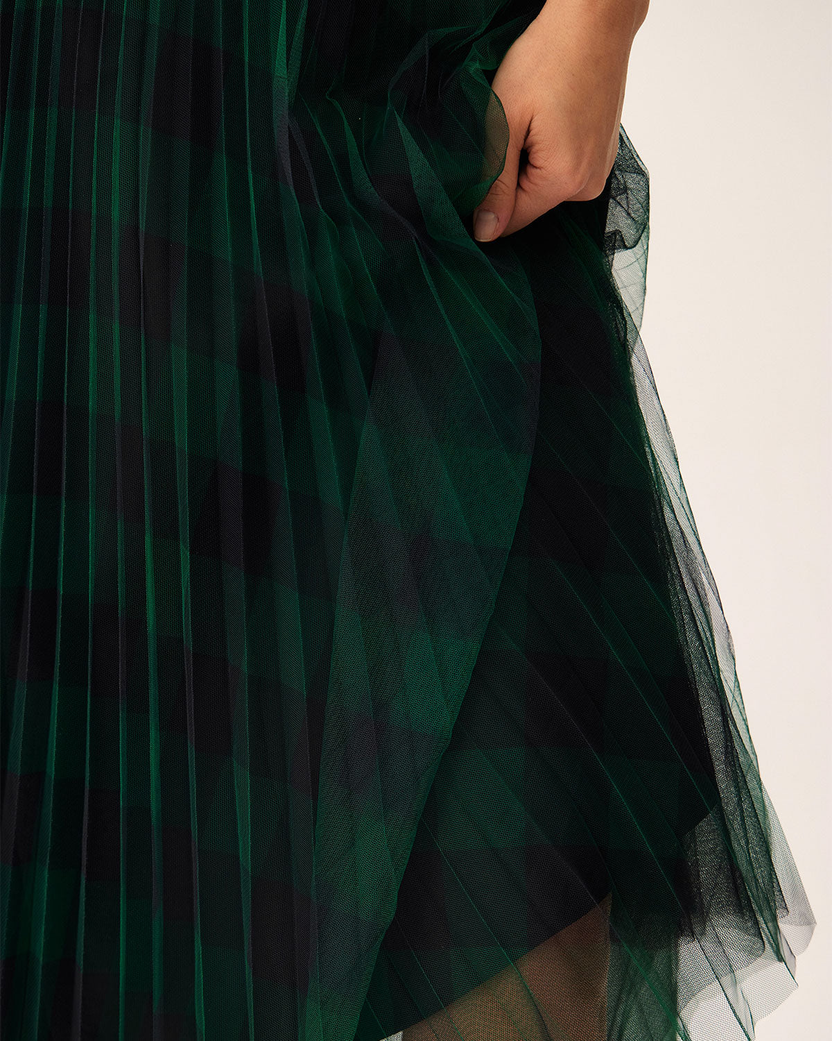 Green Mesh Pleated Midi Skirt Best Sale Cheap Pice