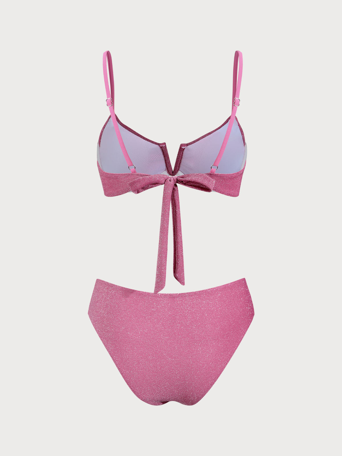 Pink Lurex Underwire Bikini Set Sale Clearance