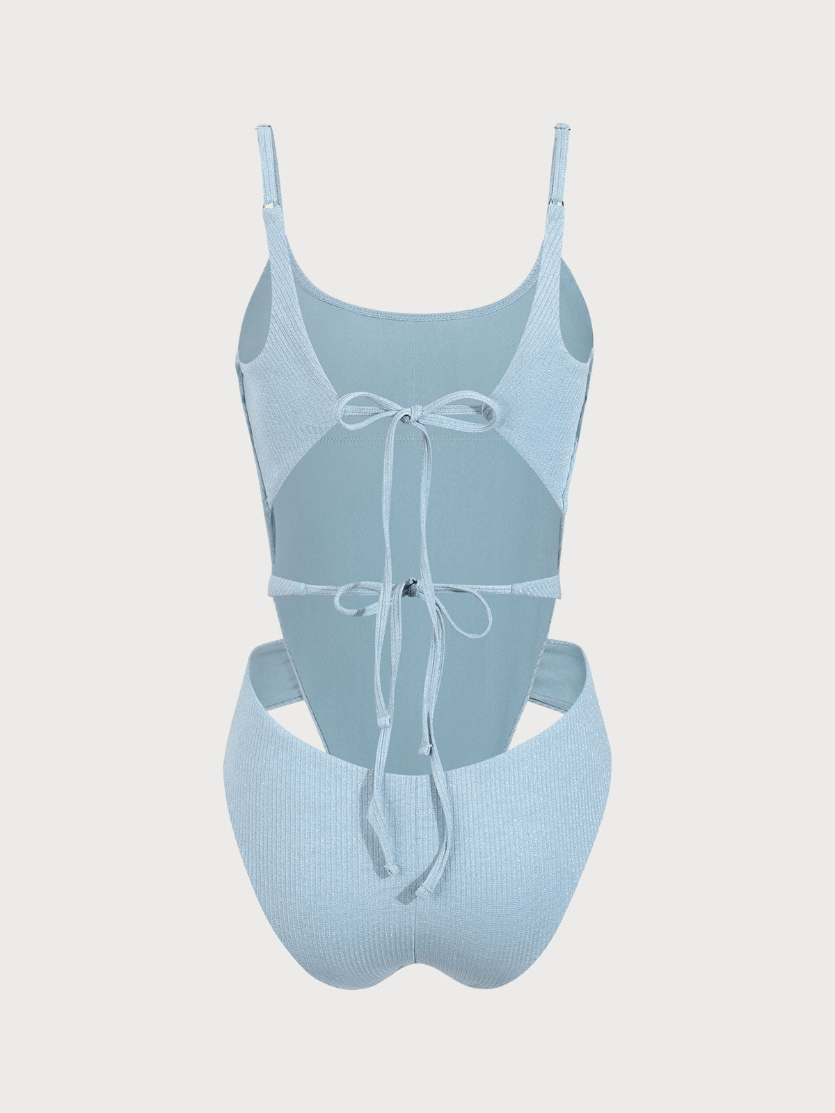 Blue Lace-Up Backless One-Piece Swimsuit Free Shipping Geniue Stockist