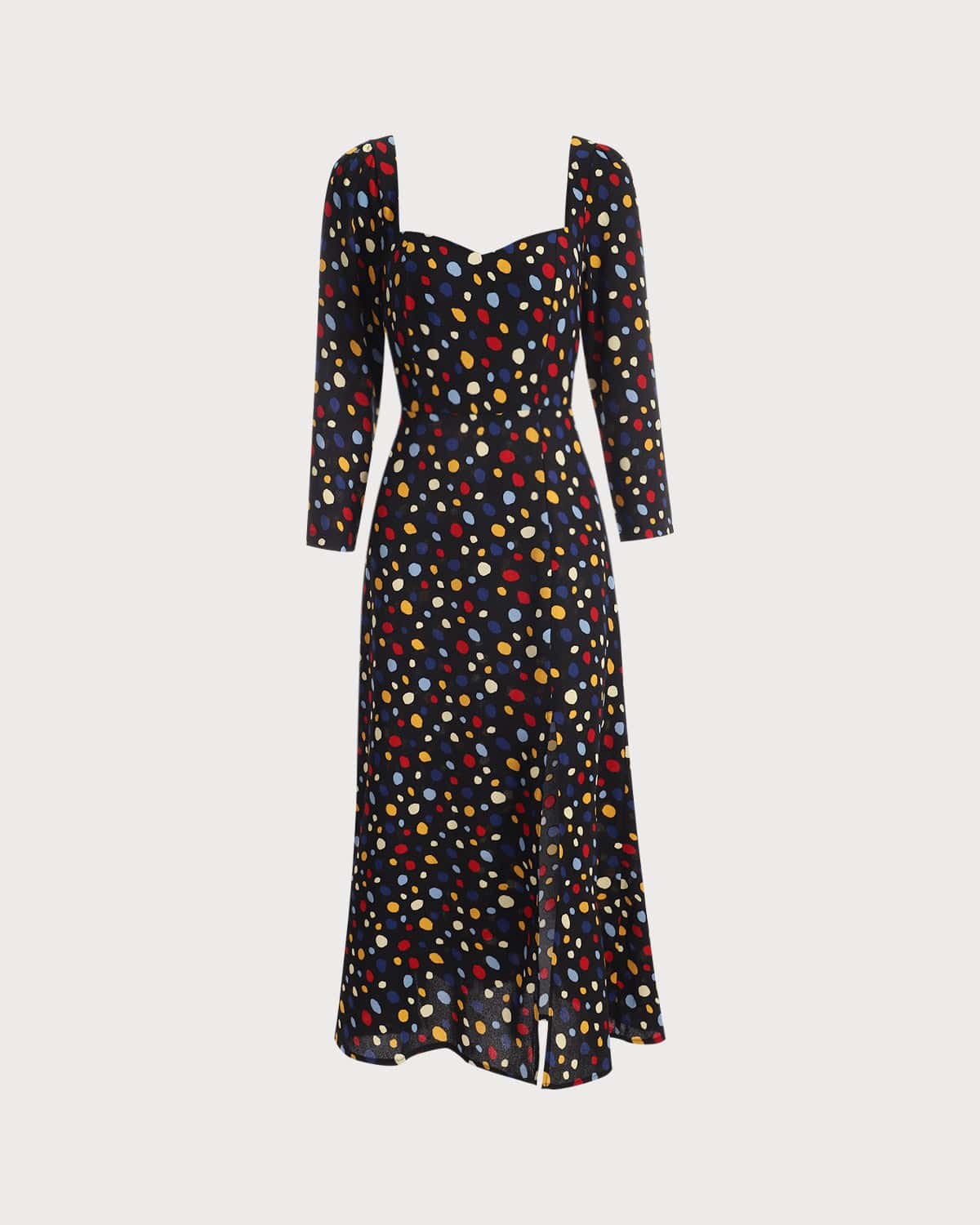 The Sweetheart Neck Polka Dot Maxi Dress Discount For Cheap