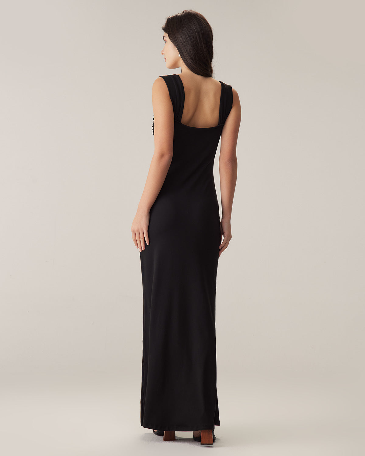 Black Ruched Trumpet Slip Maxi Dress Buy Cheap Footlocker