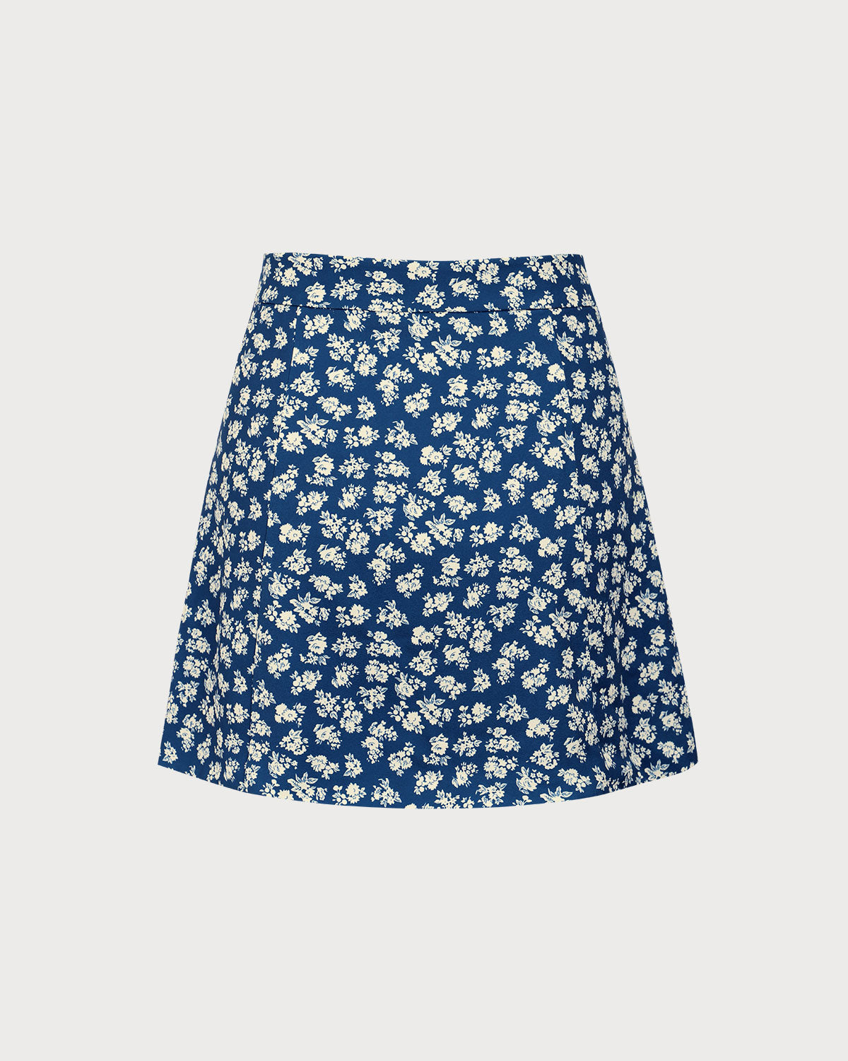 Navy Floral A-Line Mini Skirt Pay With Visa